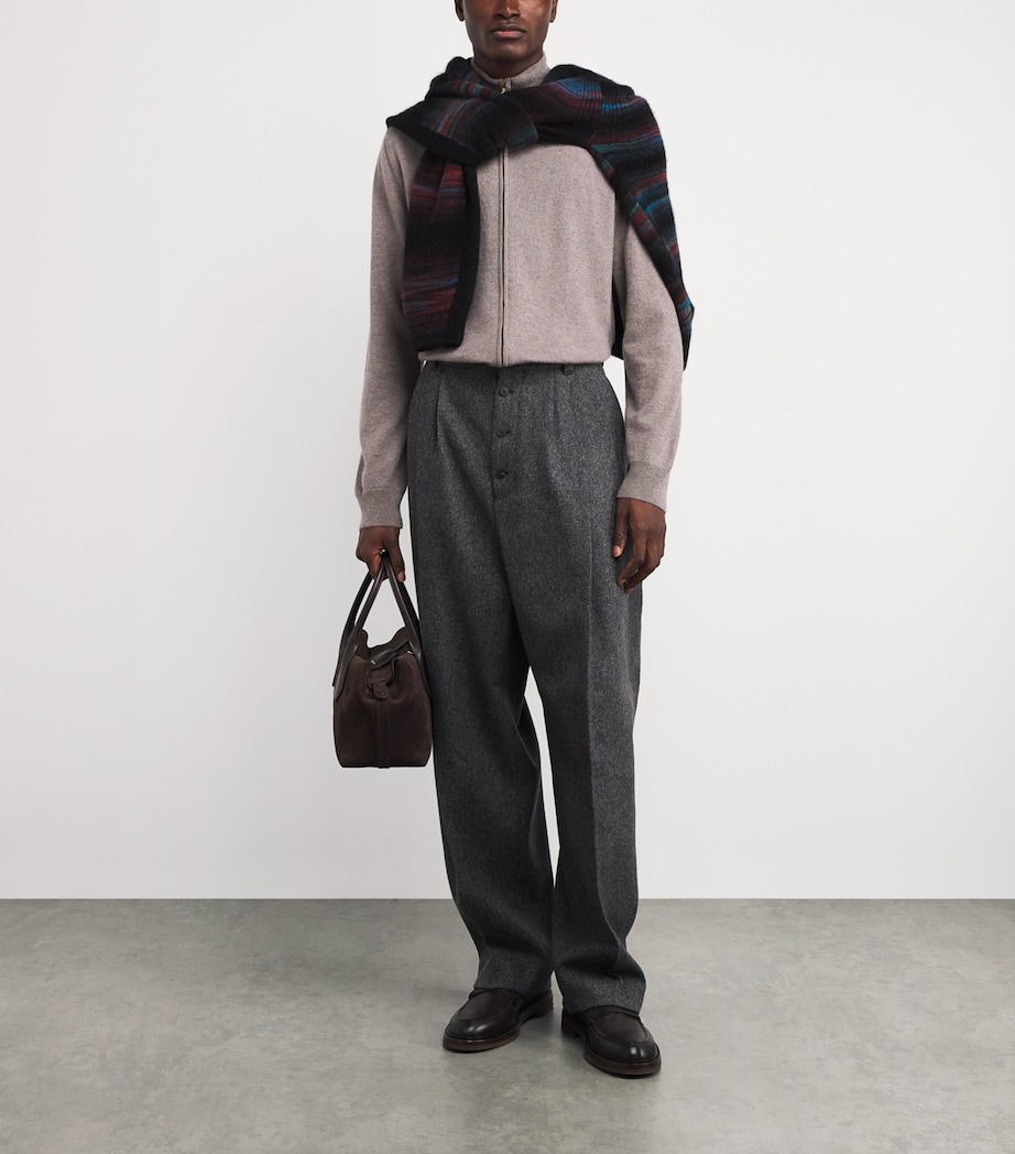 Cashmere Zip-Up Cardigan 73_TAUPE Image 2