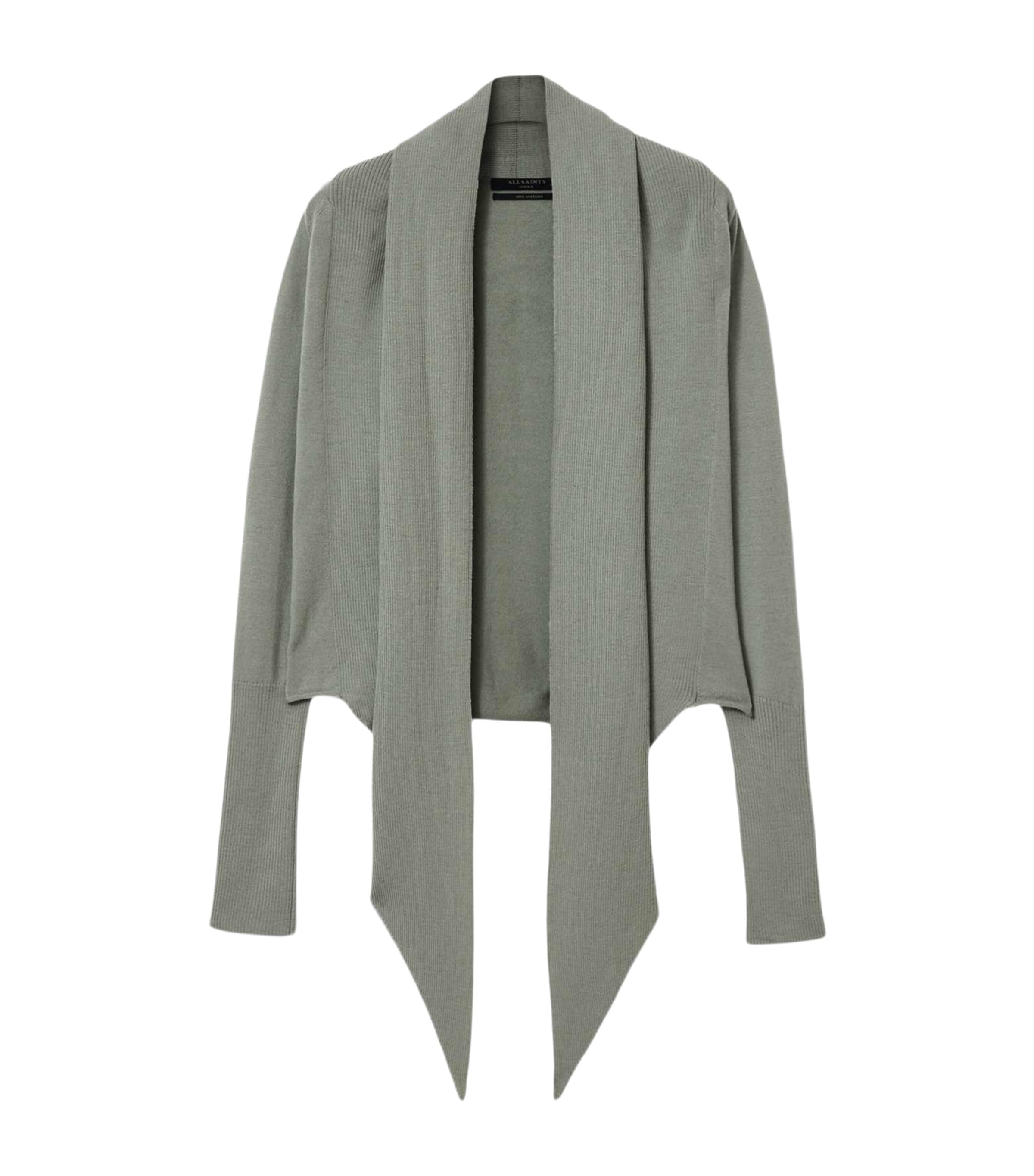 AllSaints Womens Wool Wasson Pirate Cardigan Laurel Green Image 1