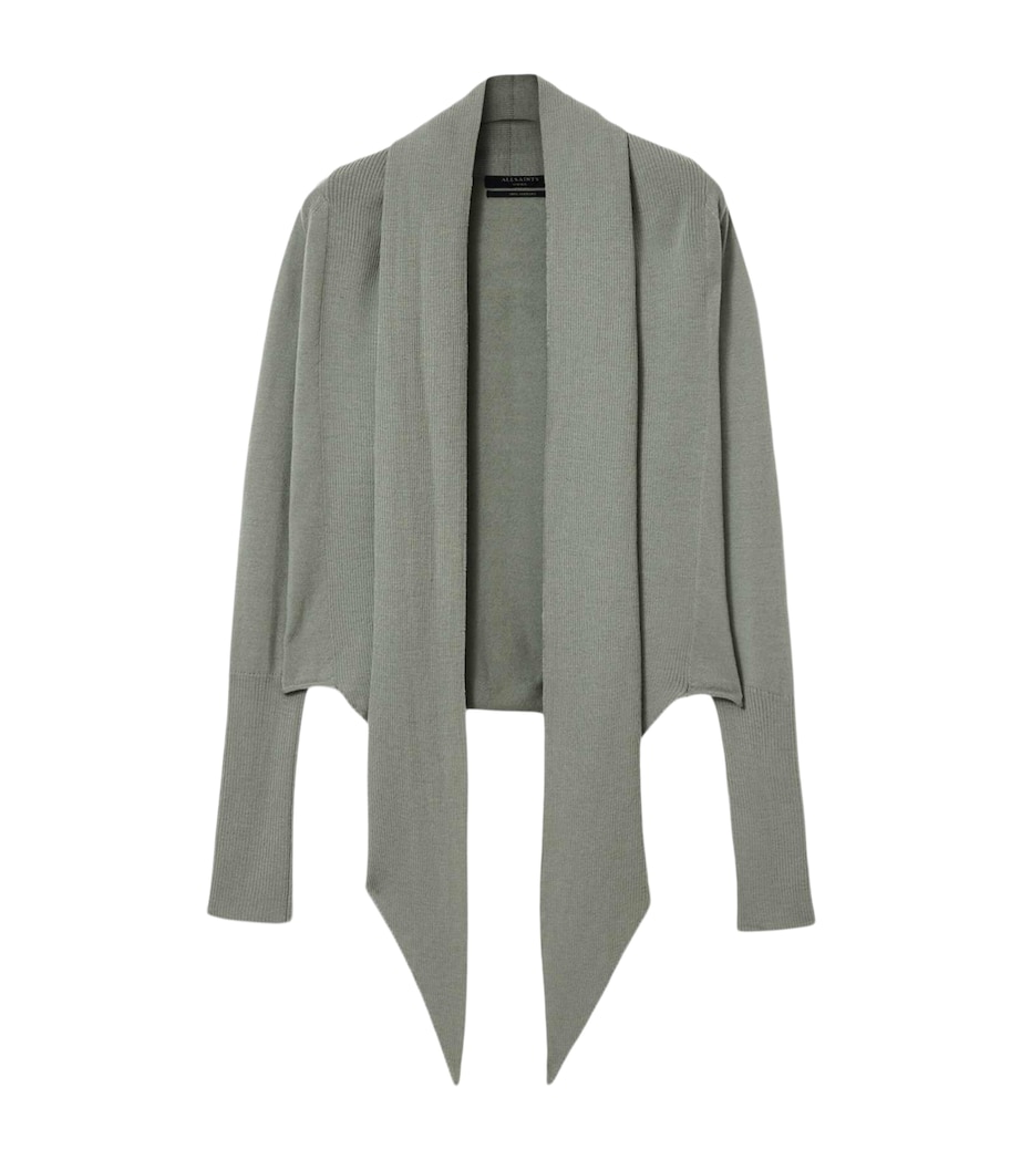 AllSaints Womens Wool Wasson Pirate Cardigan Laurel Green Image 1
