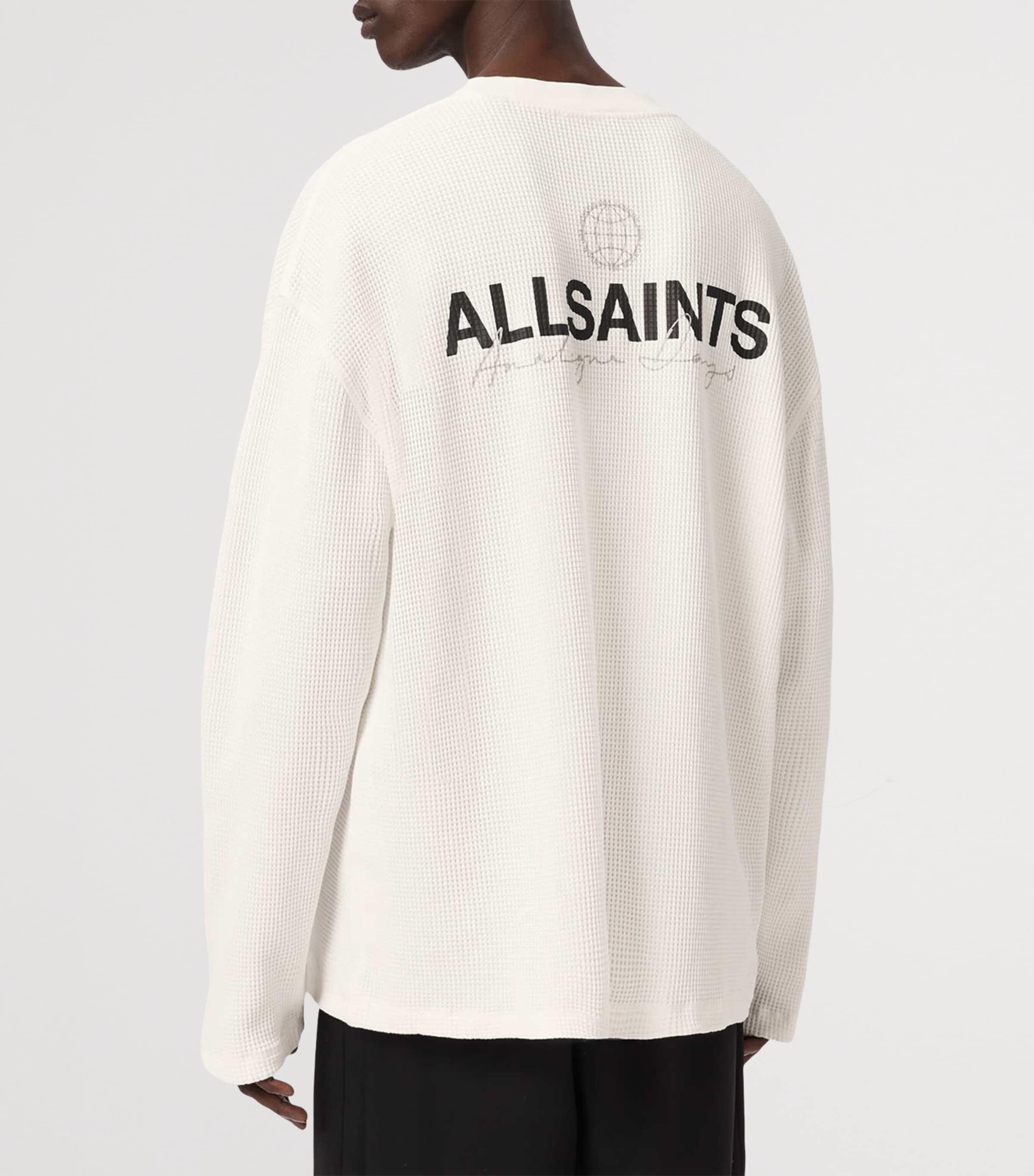 AllSaints Mens Organic Cotton Emblem T-Shirt Cottage White Image 4
