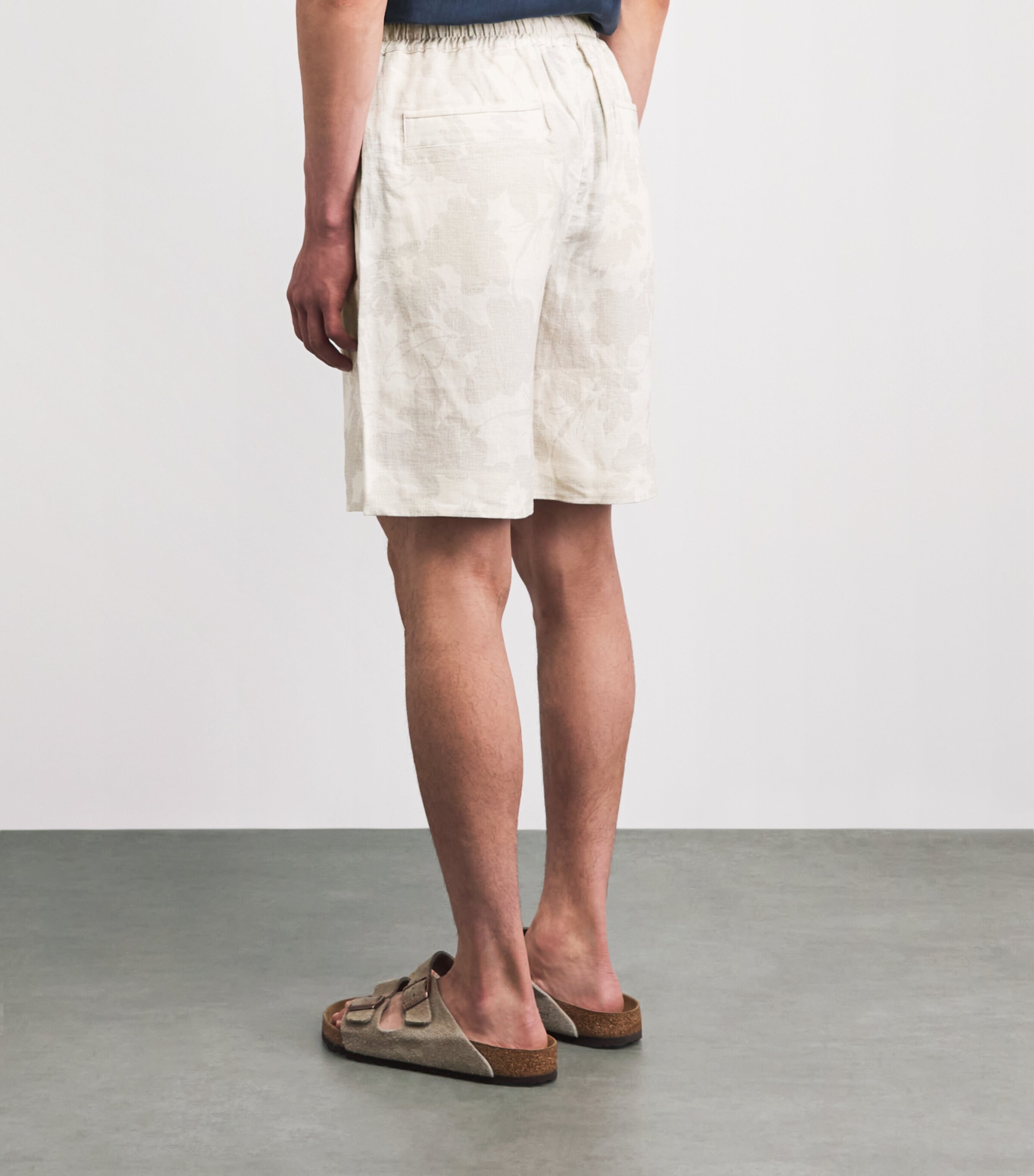 Eleventy Mens Linen Printed Bermuda Shorts Sabbia E Sabbia Image 5