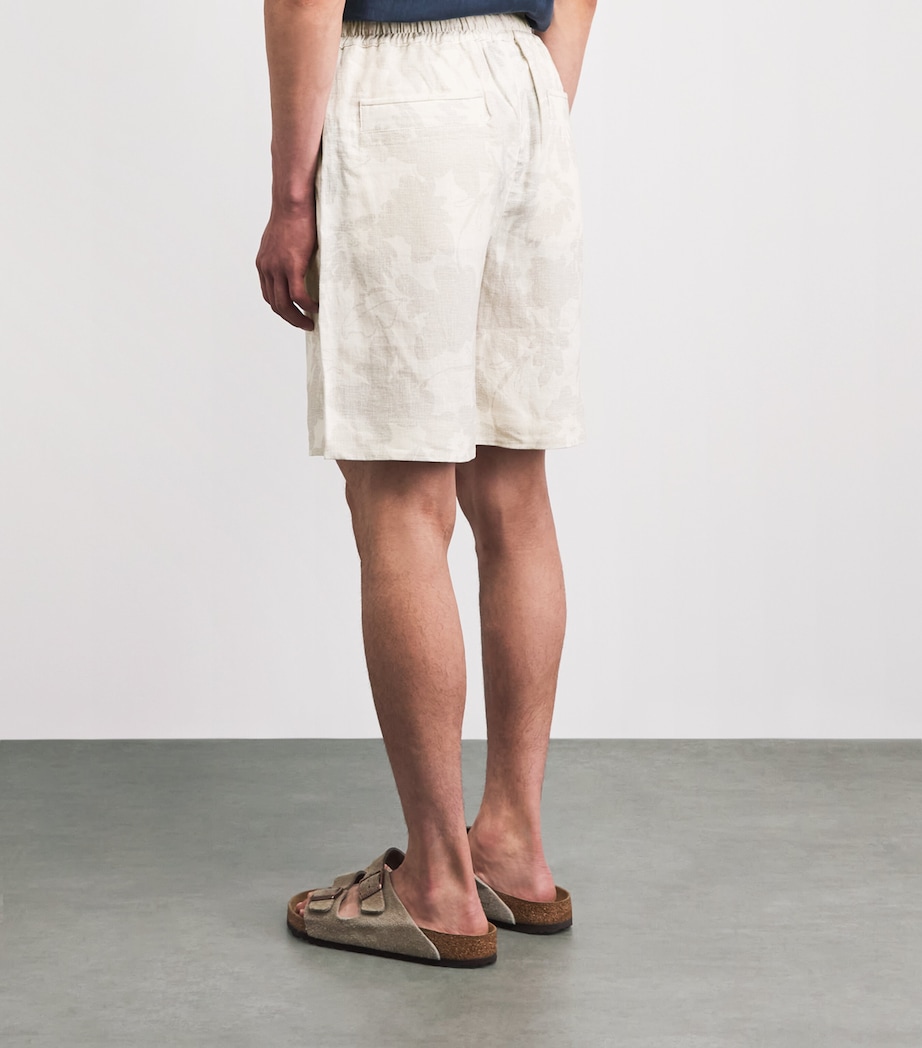Eleventy Mens Linen Printed Bermuda Shorts Sabbia E Sabbia Image 5