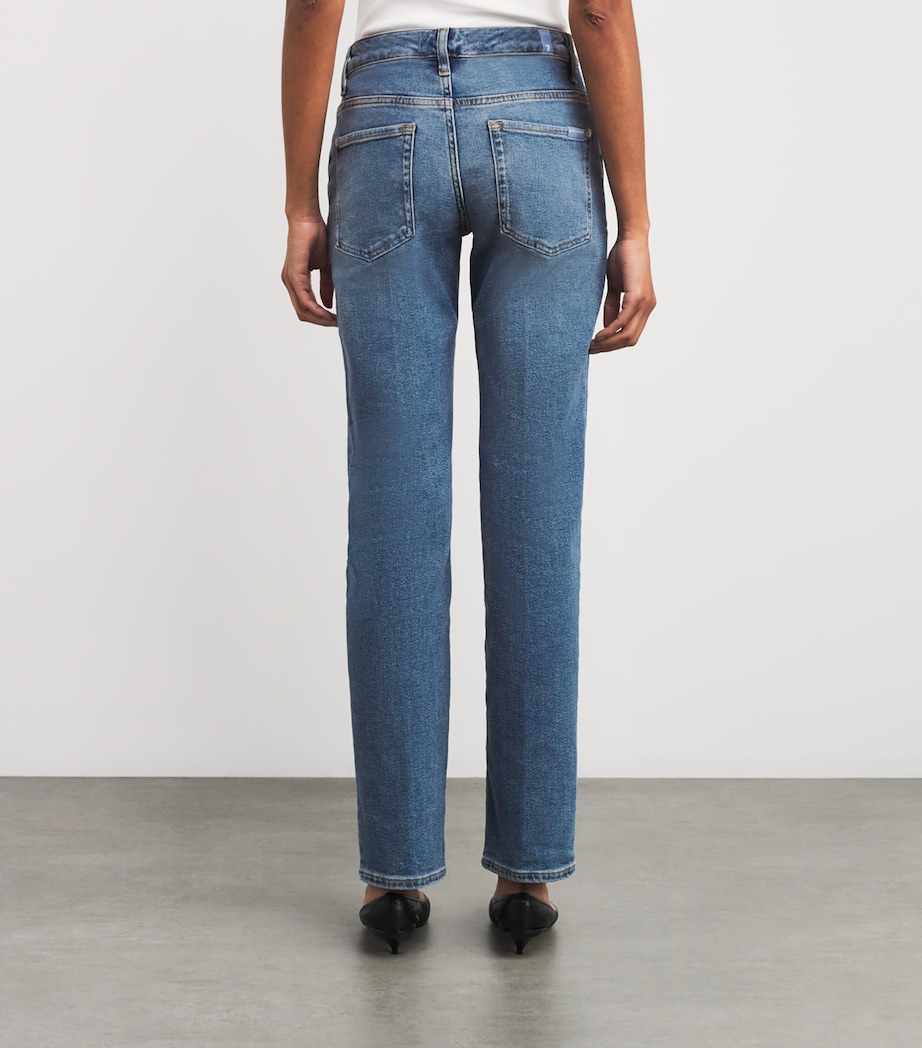 7 For All Mankind Womens Calie High-Rise Straight Jeans Fancy Image 4