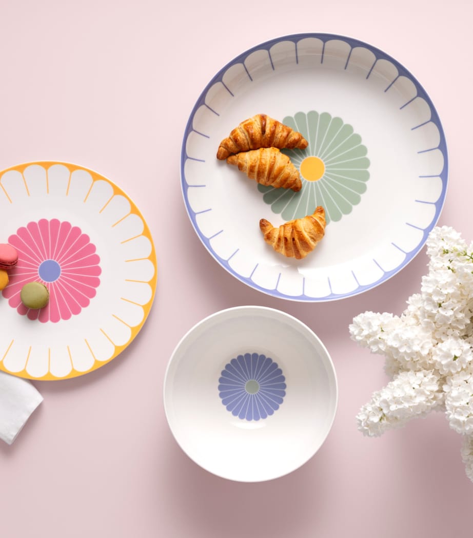 Porcelain Fleur Salad Bowl (24cm) WHITE Image 4