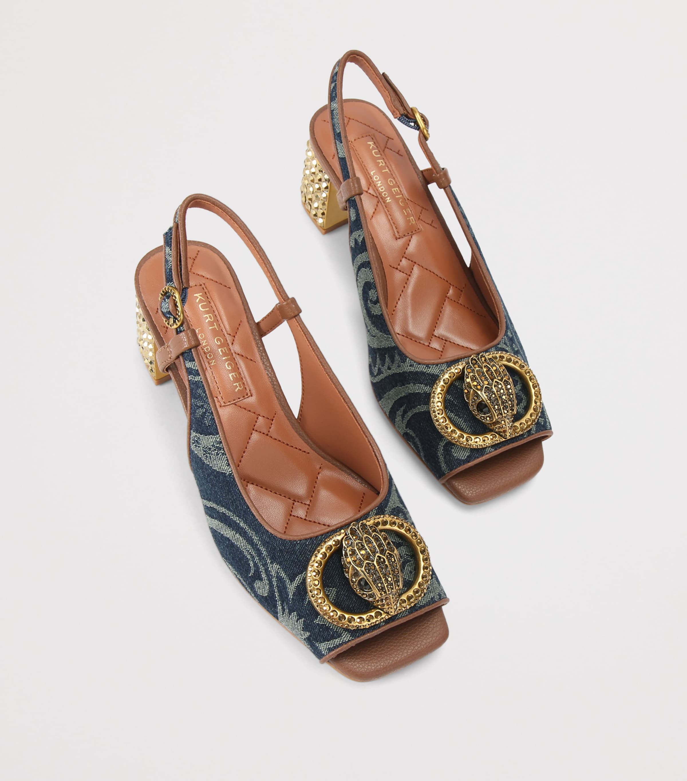 Kurt Geiger London Embellished Chelsea Slingback Sandals Blue/pal.c Image 4