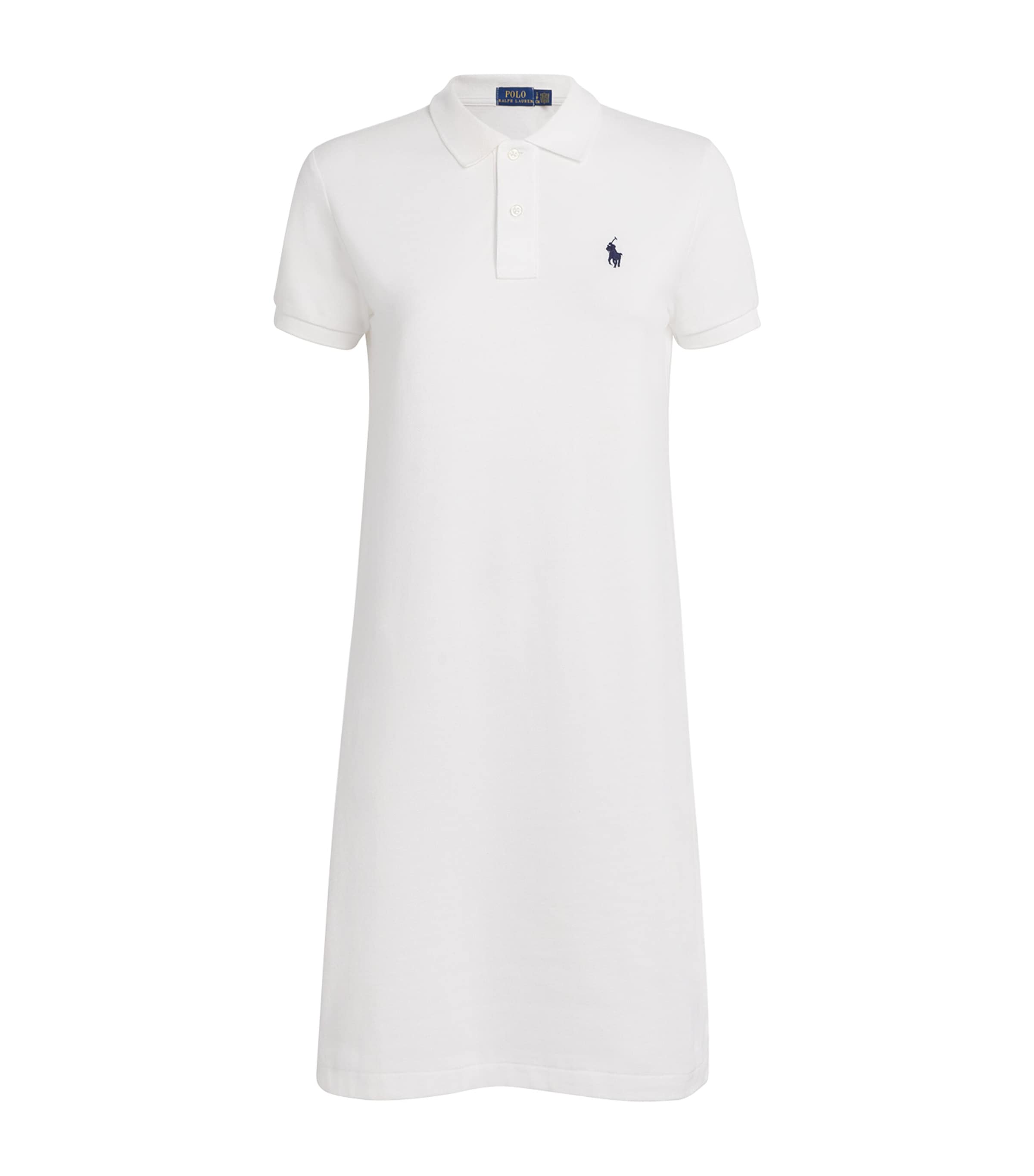 Polo Ralph Lauren Embroidered-pony Polo Dress In White