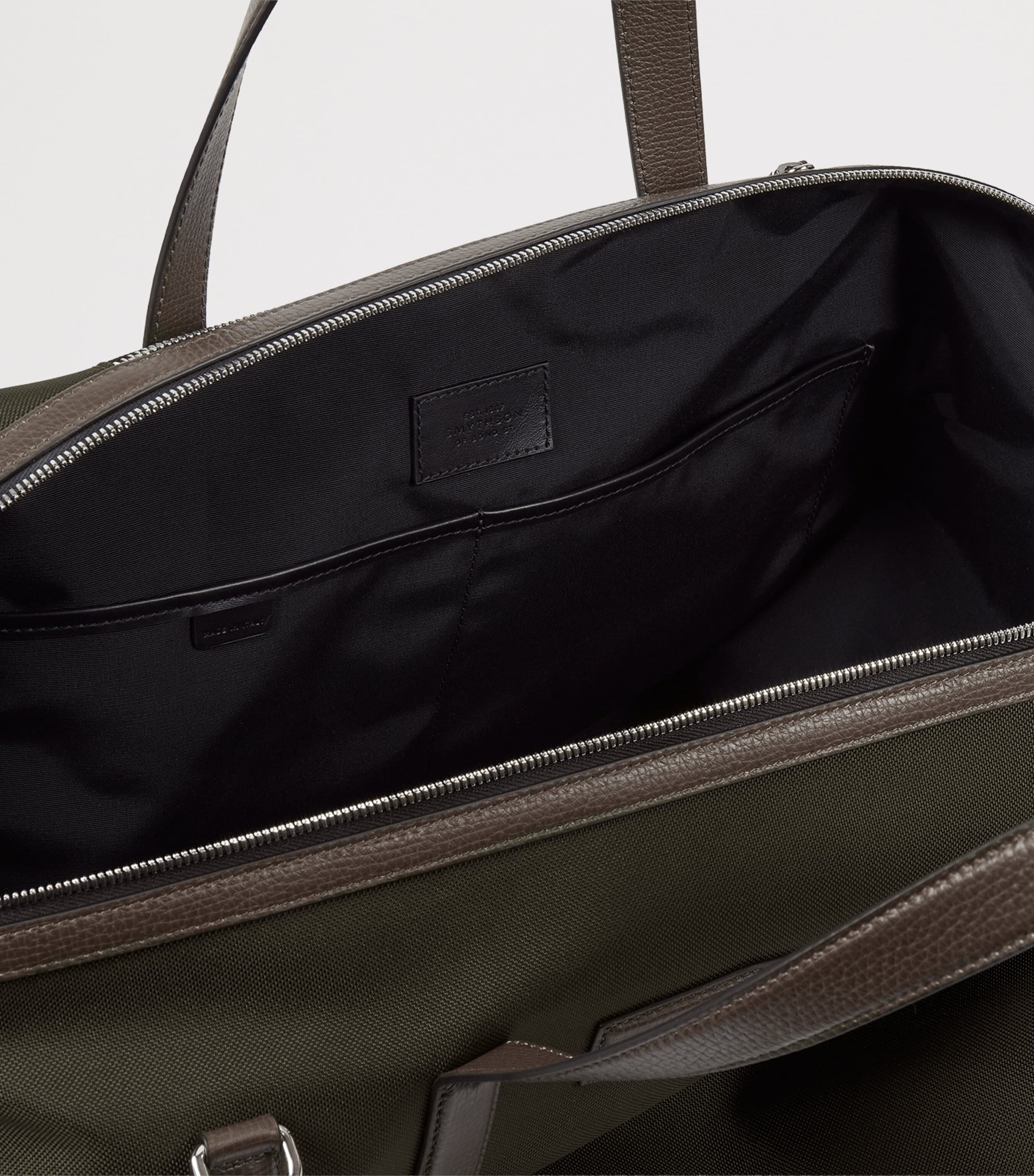Smythson Canvas Norton Travel Bag Dark Moss Image 5