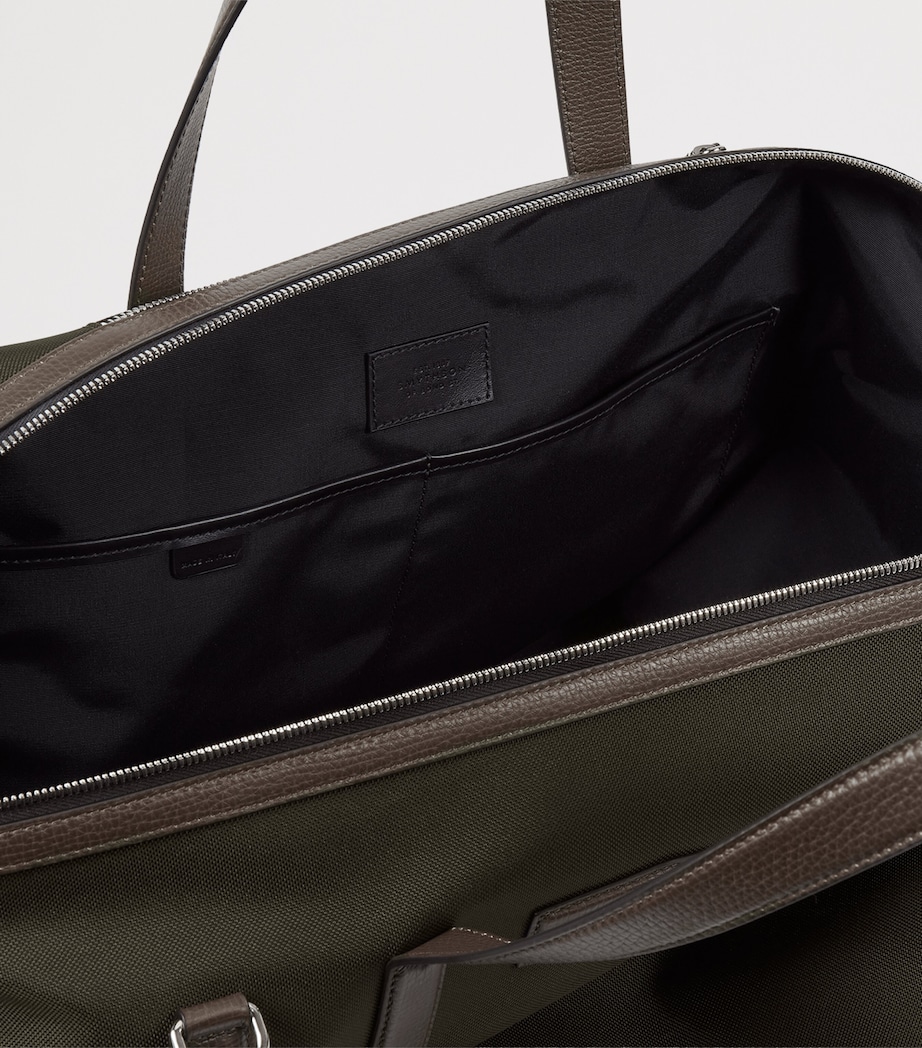 Smythson Canvas Norton Travel Bag Dark Moss Image 5