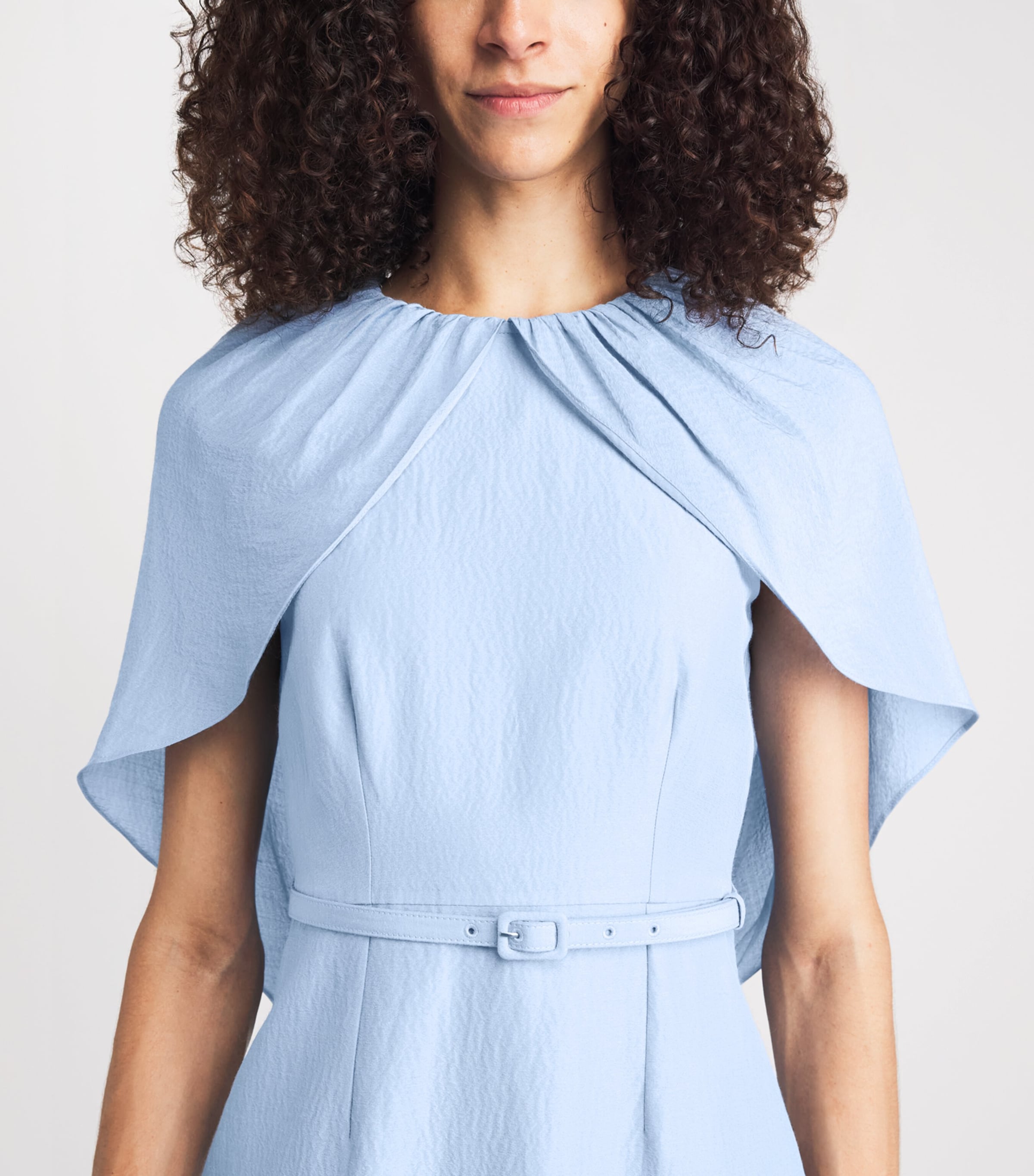 Roland Mouret Womens Cape-Detail Midi Dress Blue Image 3