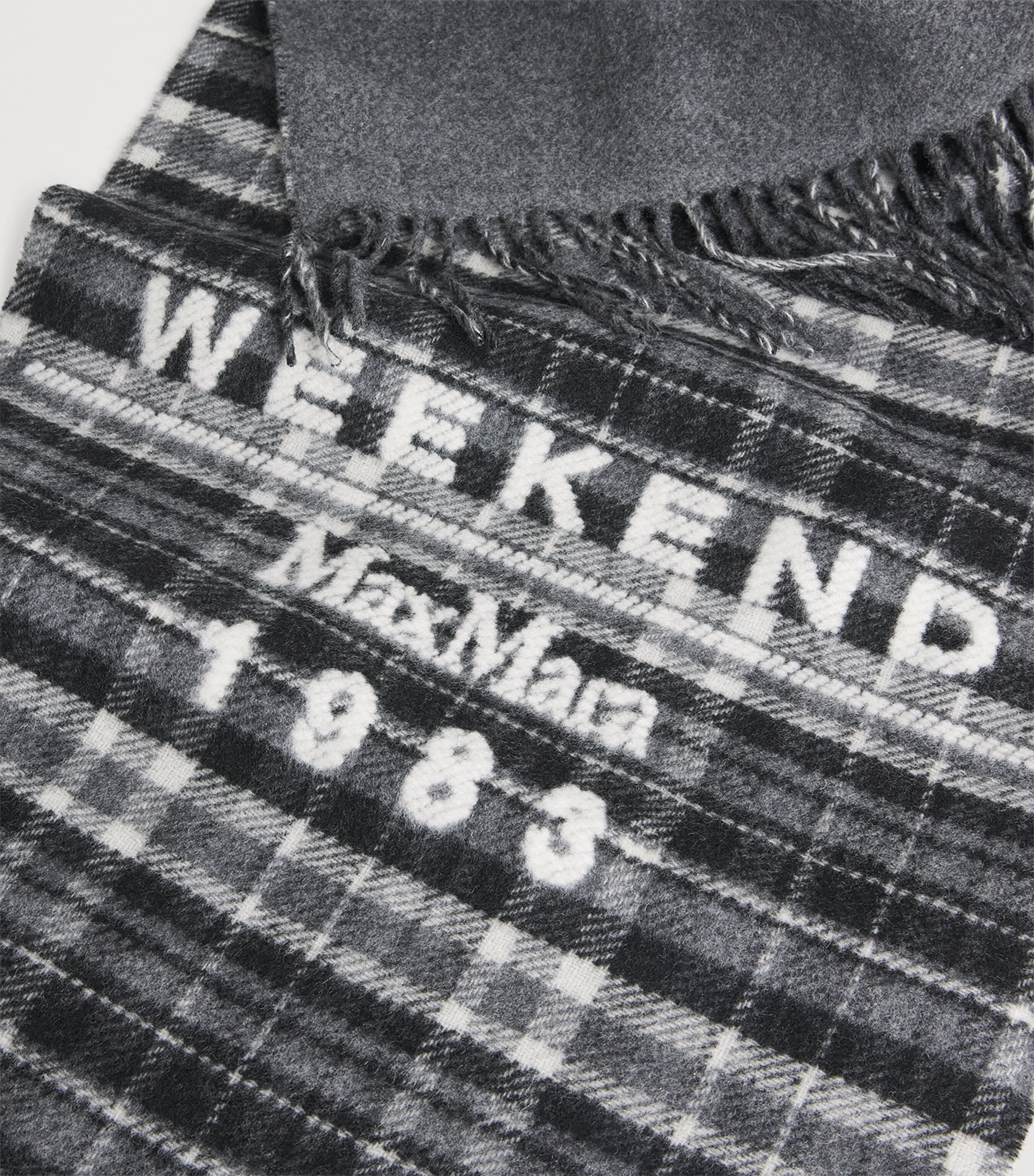 Wool-Blend Check Stole Scarf MEDIUM GREY Image 5