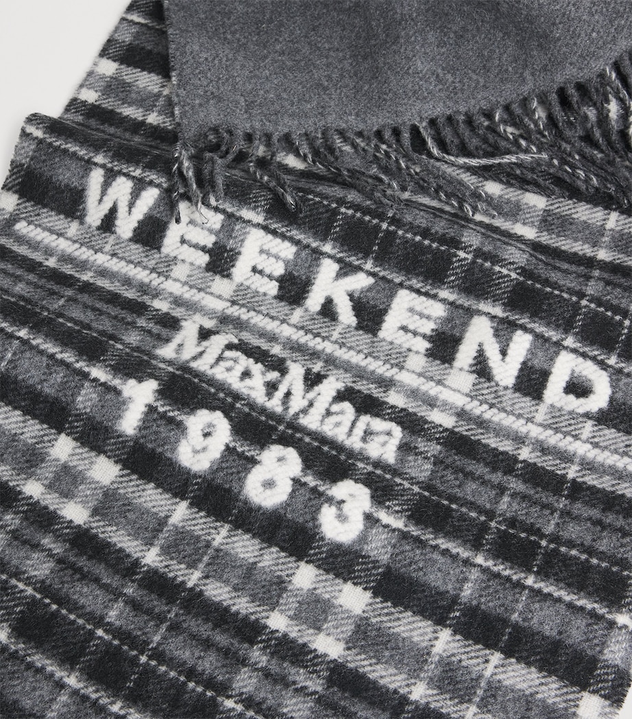 Wool-Blend Check Stole Scarf MEDIUM GREY Image 5