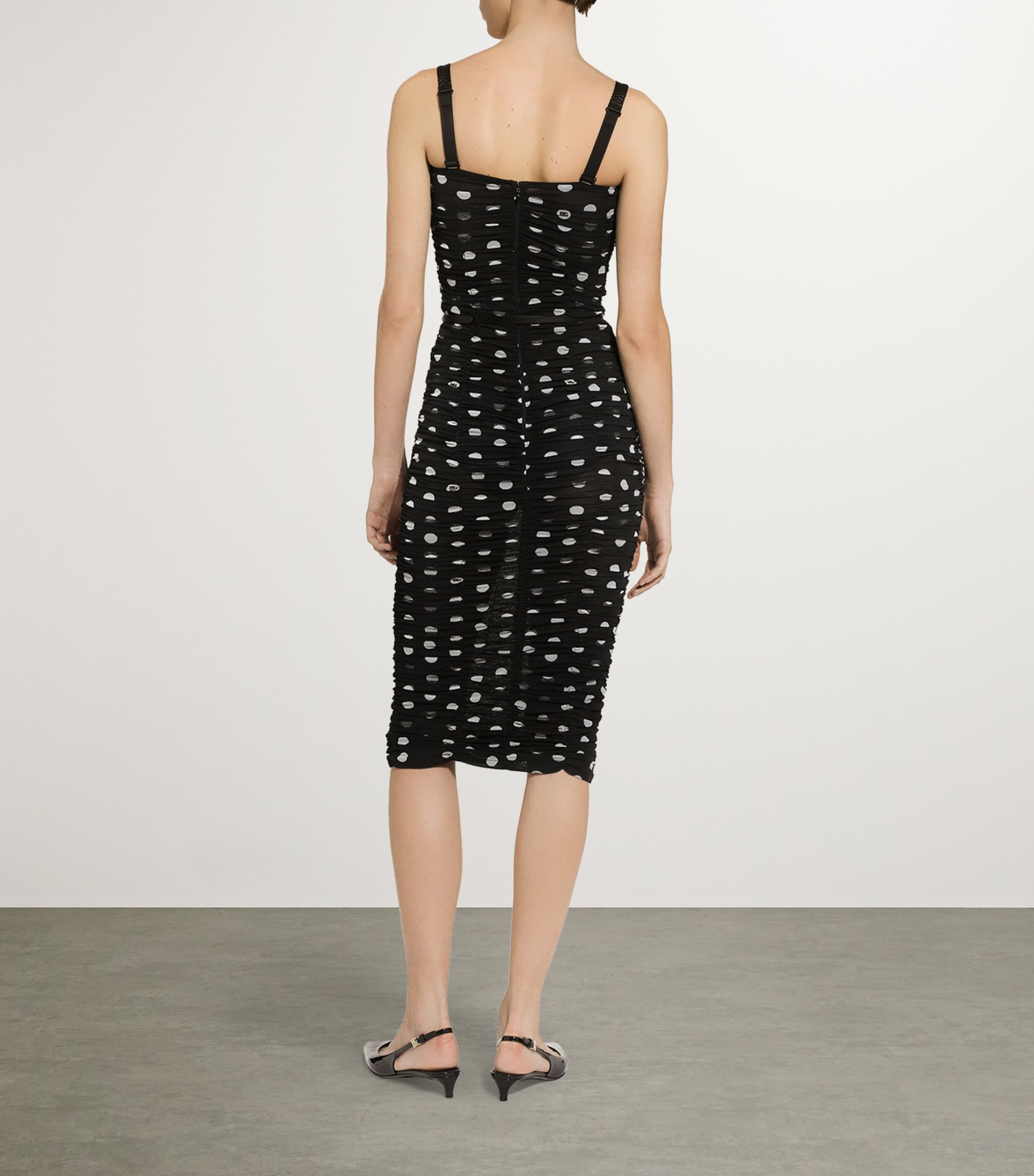 Ruched Polka-Dot Dress HNZRW-POIS MED Image 3