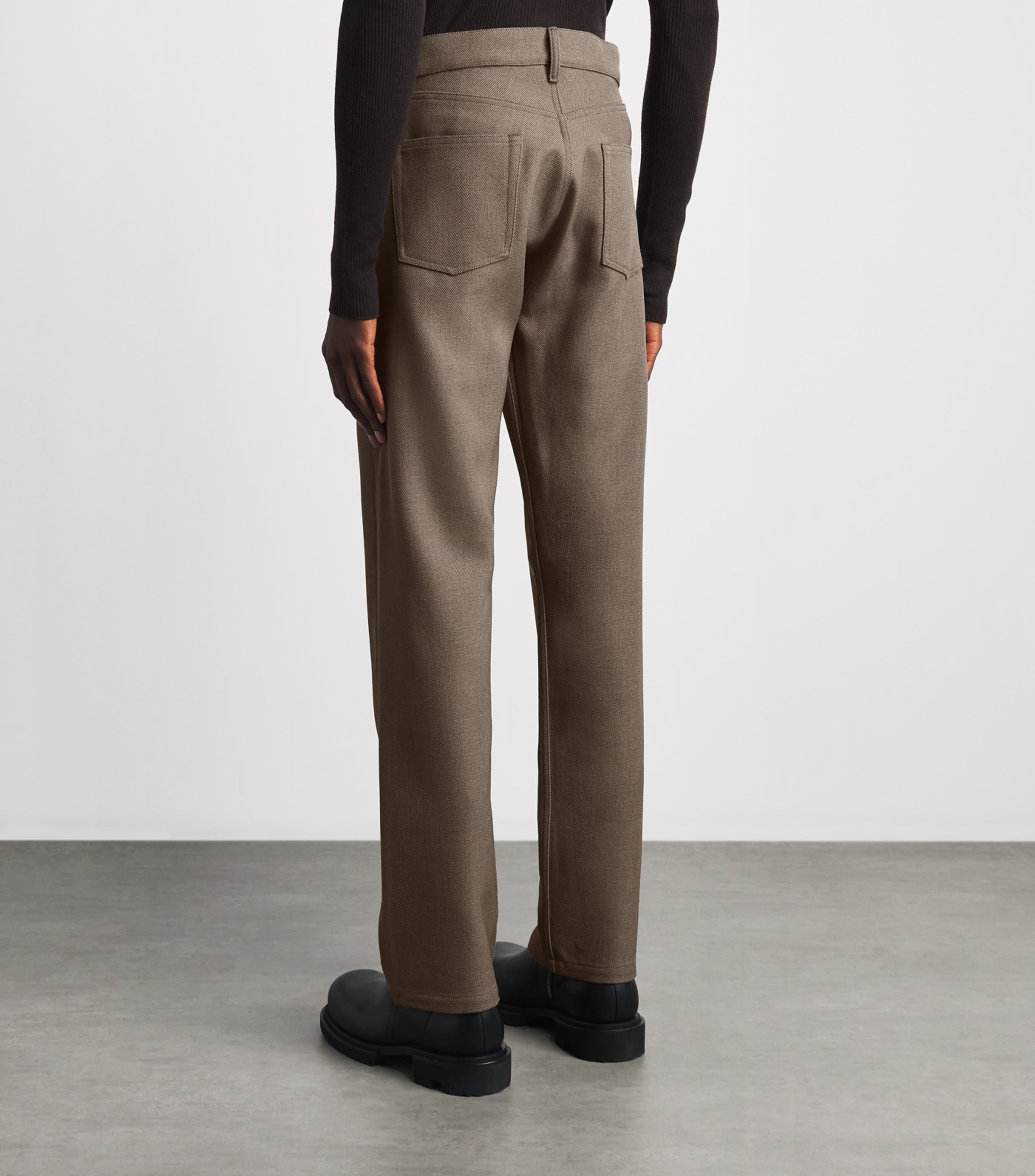 Rick Owens Mens Wool Wide-Leg Kurdt Trousers Dust Image 5
