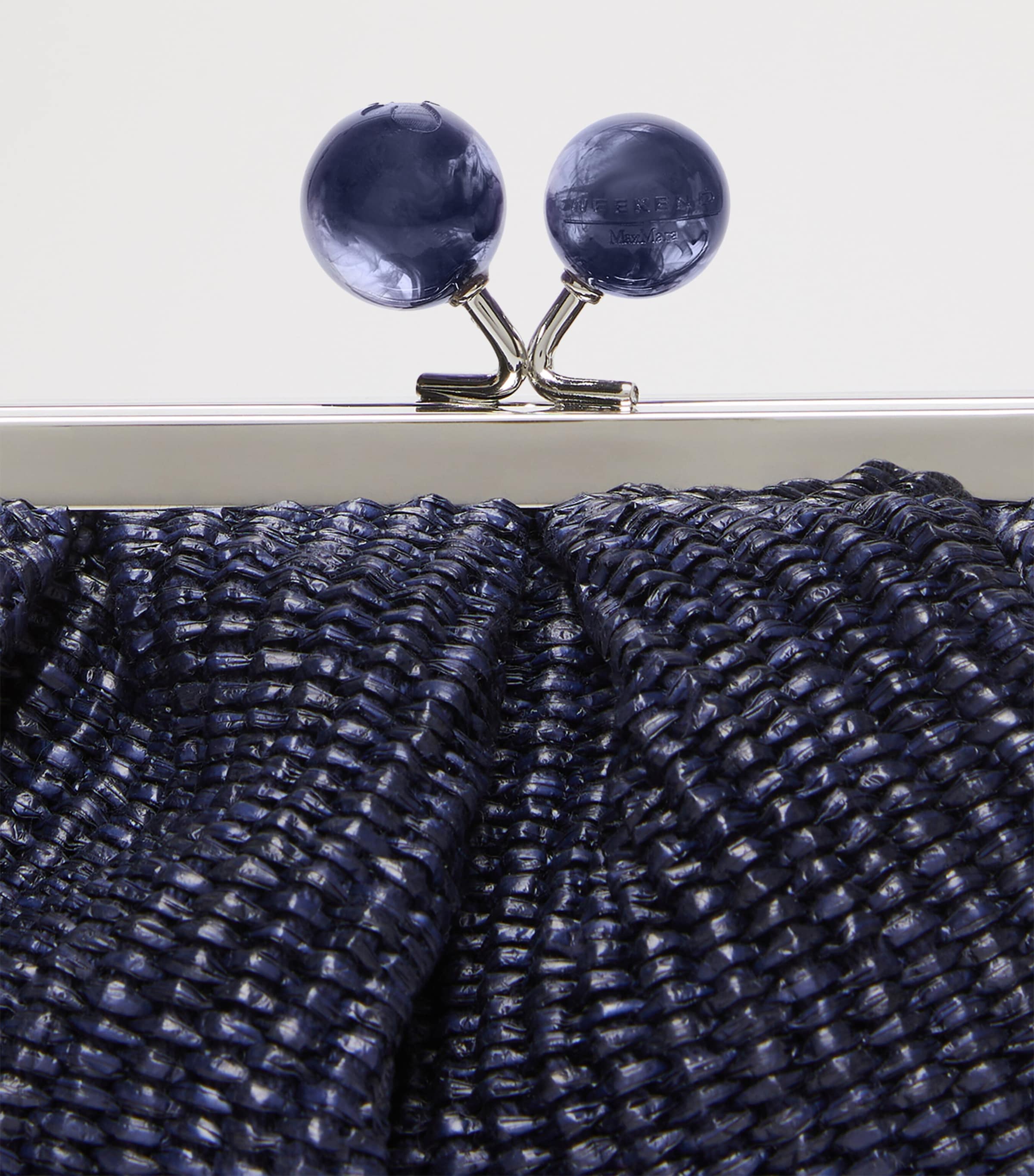 Weekend Max Mara Small Woven Pasticcino Clutch Bag Ultramarine Image 6