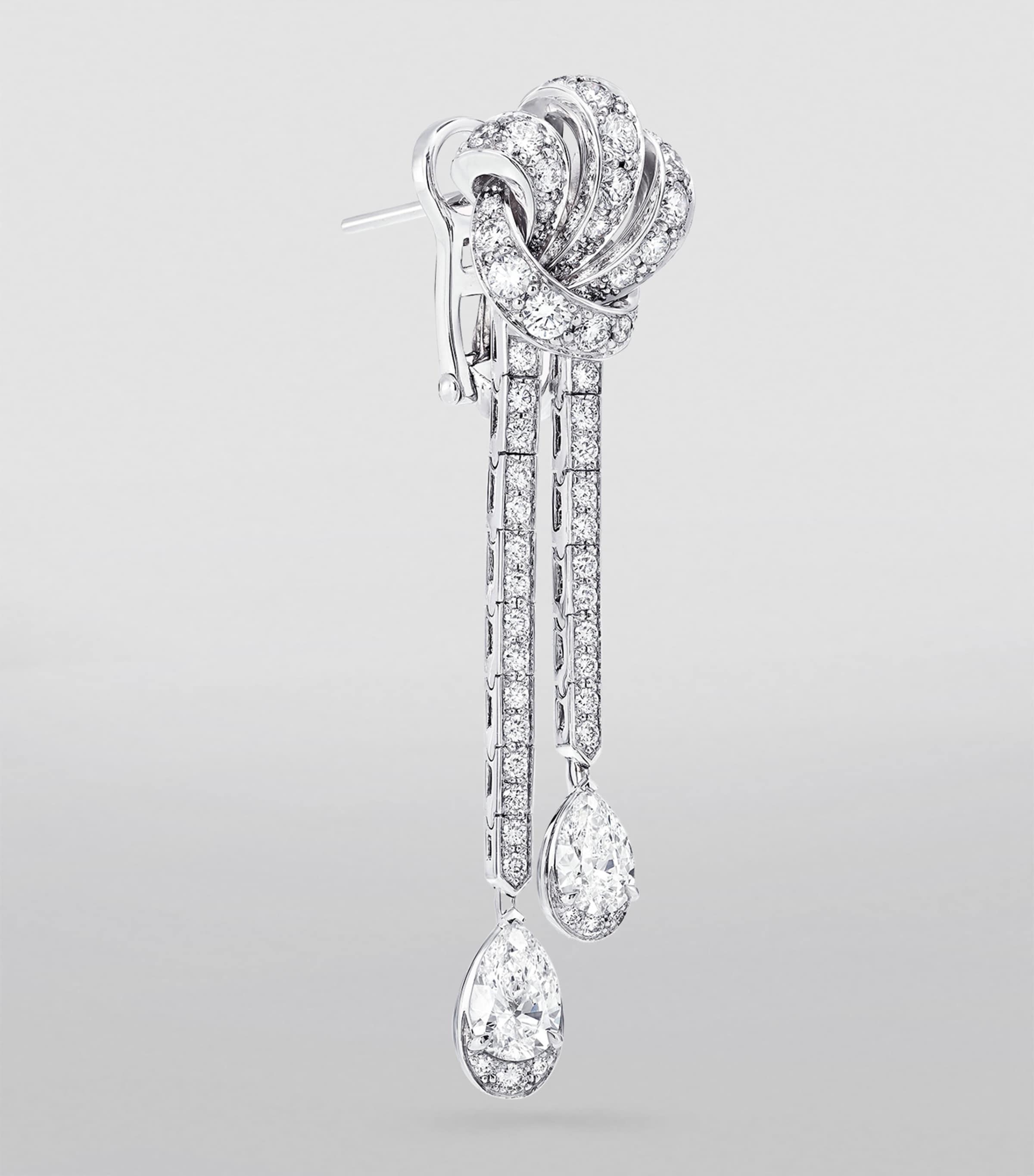 White Gold and Diamond Tilda’s Bow Earrings WHITE GOLD Image 3