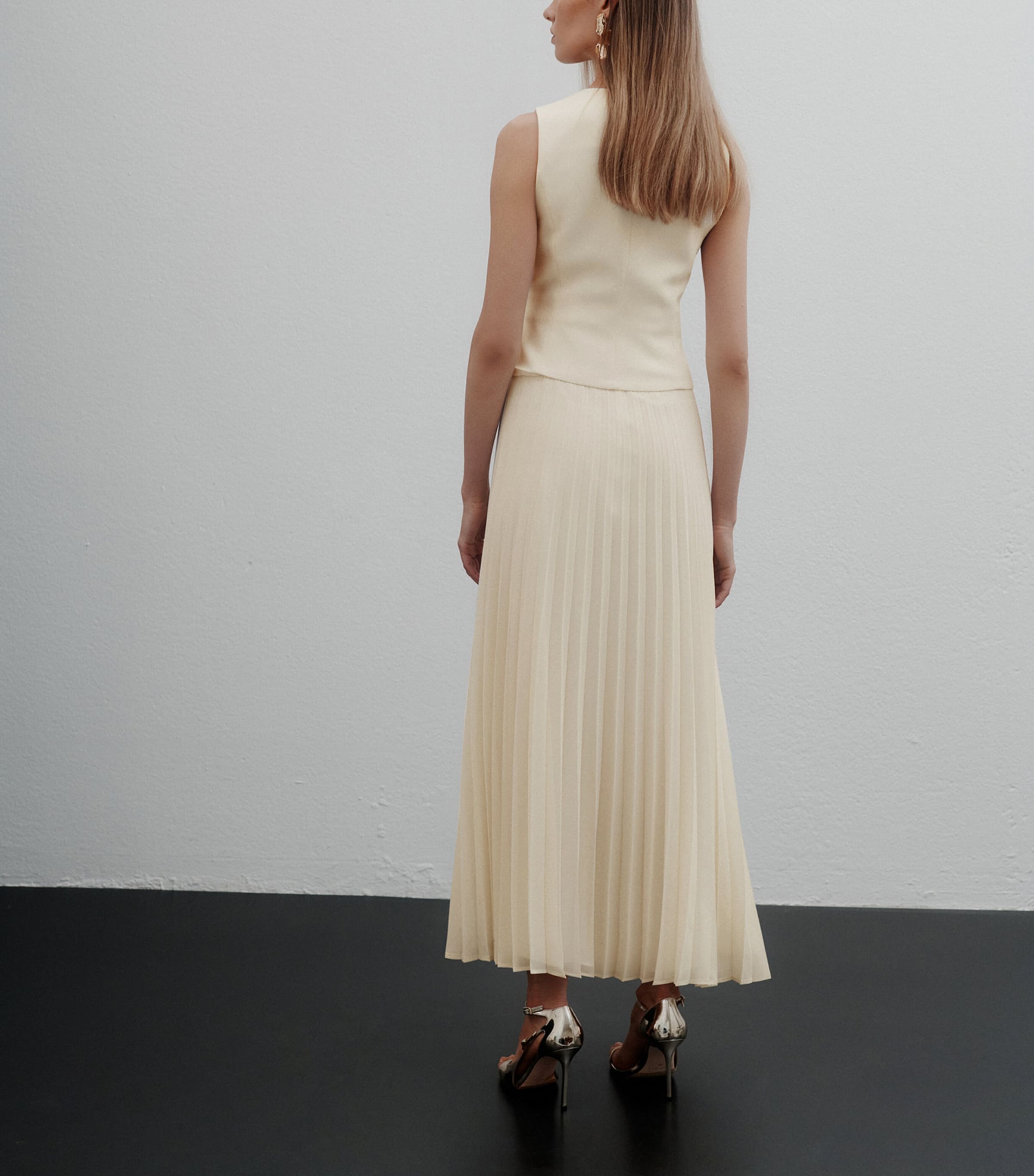 Marella Womens Two-Piece Effect Maxi Dress Wool White Image 3