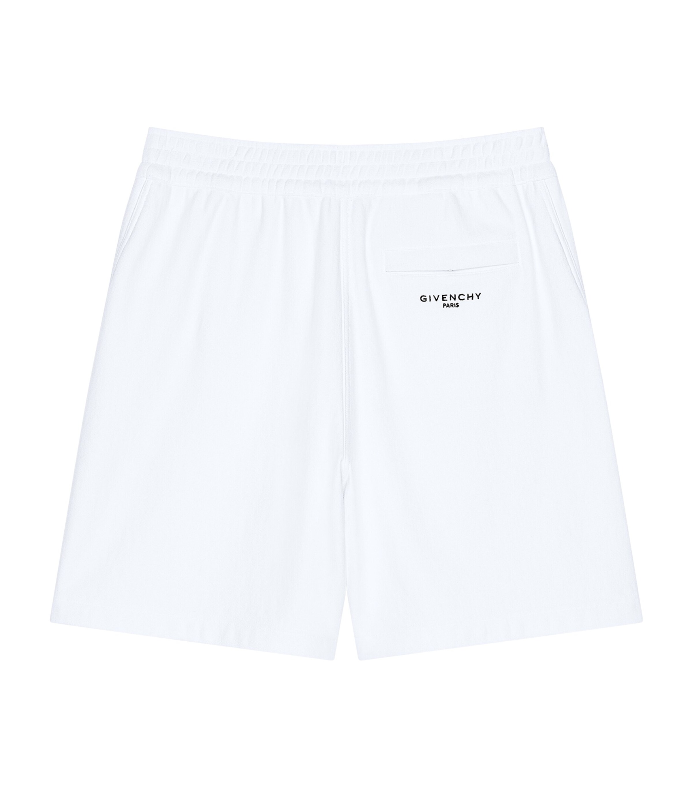 Givenchy Mens Cotton Logo Print Shorts White Image 2