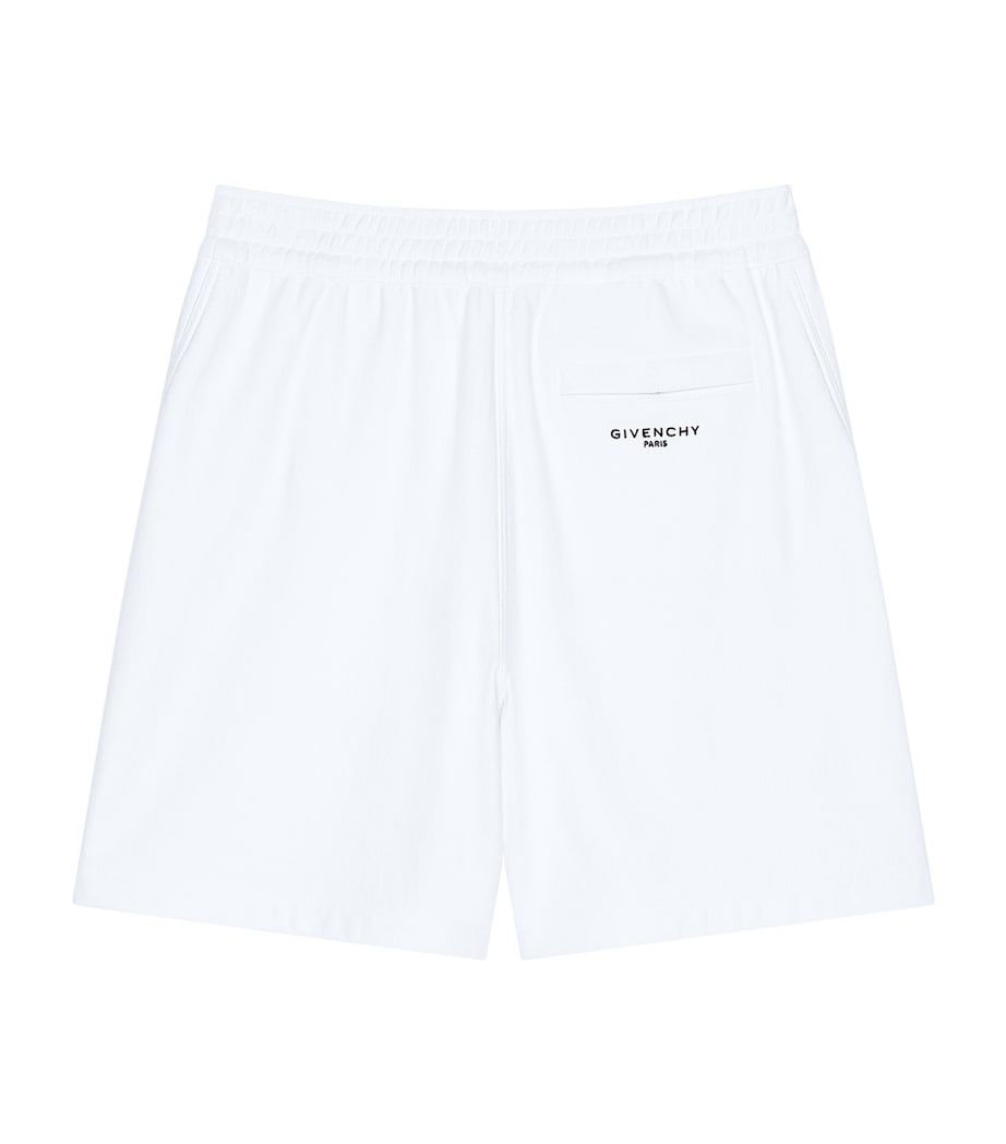 Givenchy Mens Cotton Logo Print Shorts White Image 2