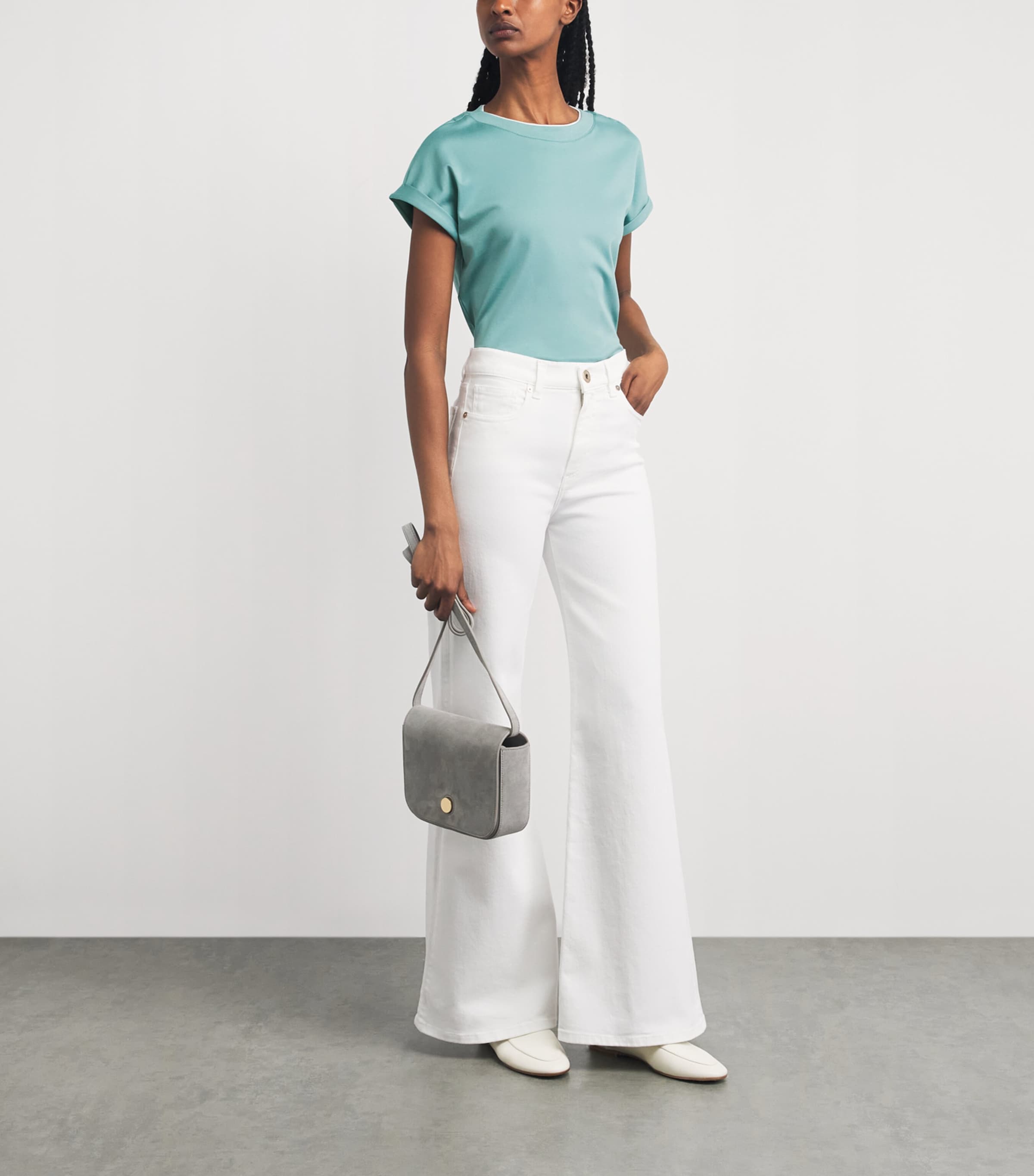 Eleventy Womens Cotton T-Shirt Giada, Bianco Image 2