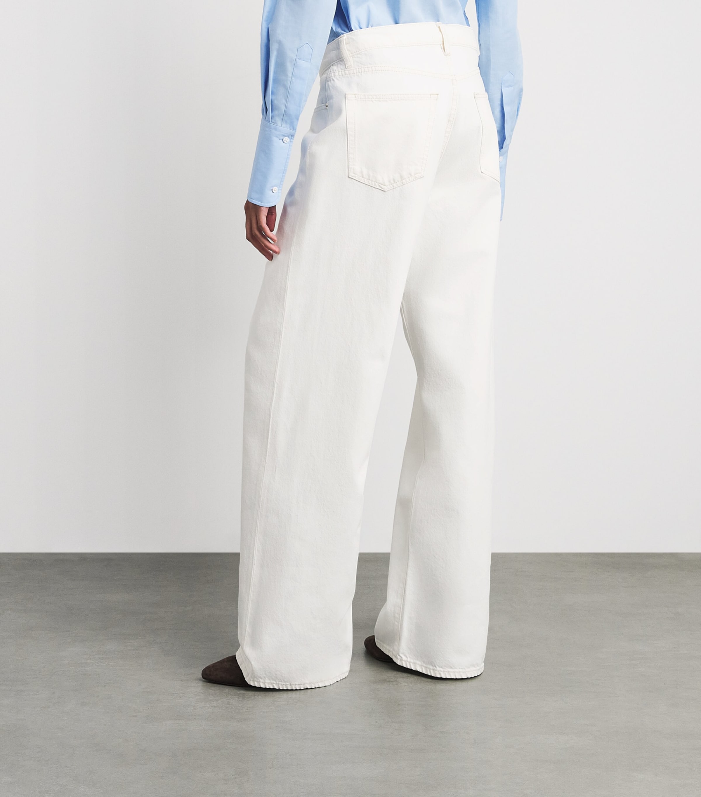 FRAME Crossover Wide-Leg Jeans Au Natural Clean Image 5