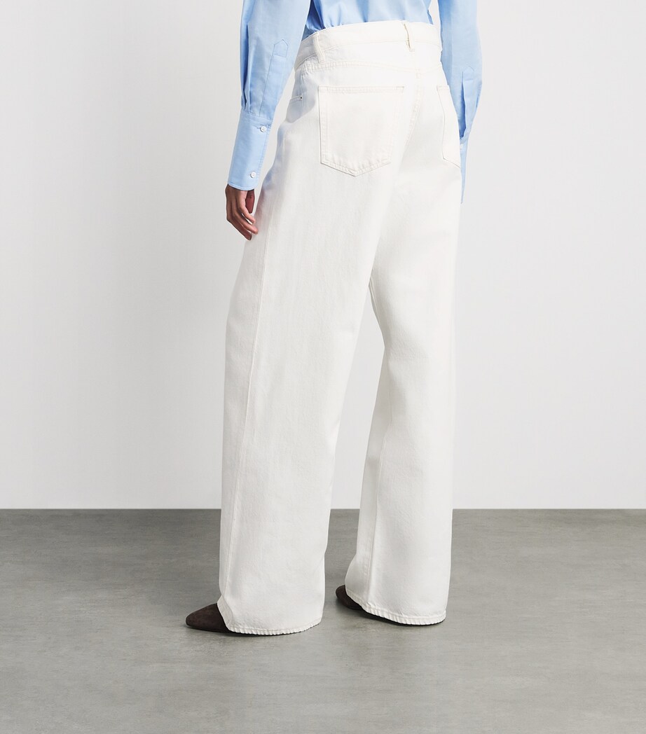 FRAME Crossover Wide-Leg Jeans Au Natural Clean Image 5