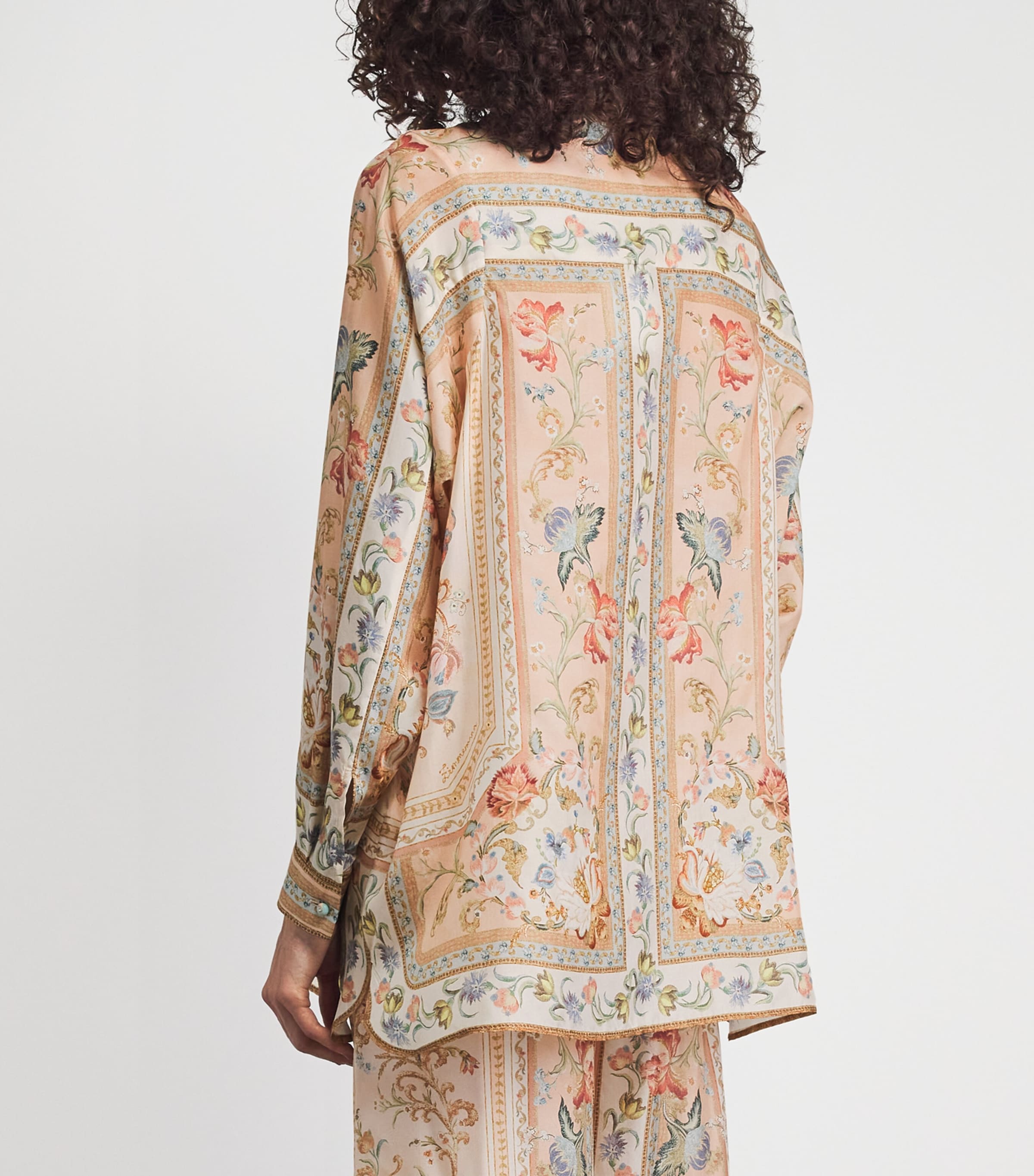Zimmermann Womens Silk Roselight Shirt Pink Tapestry Floral Image 5