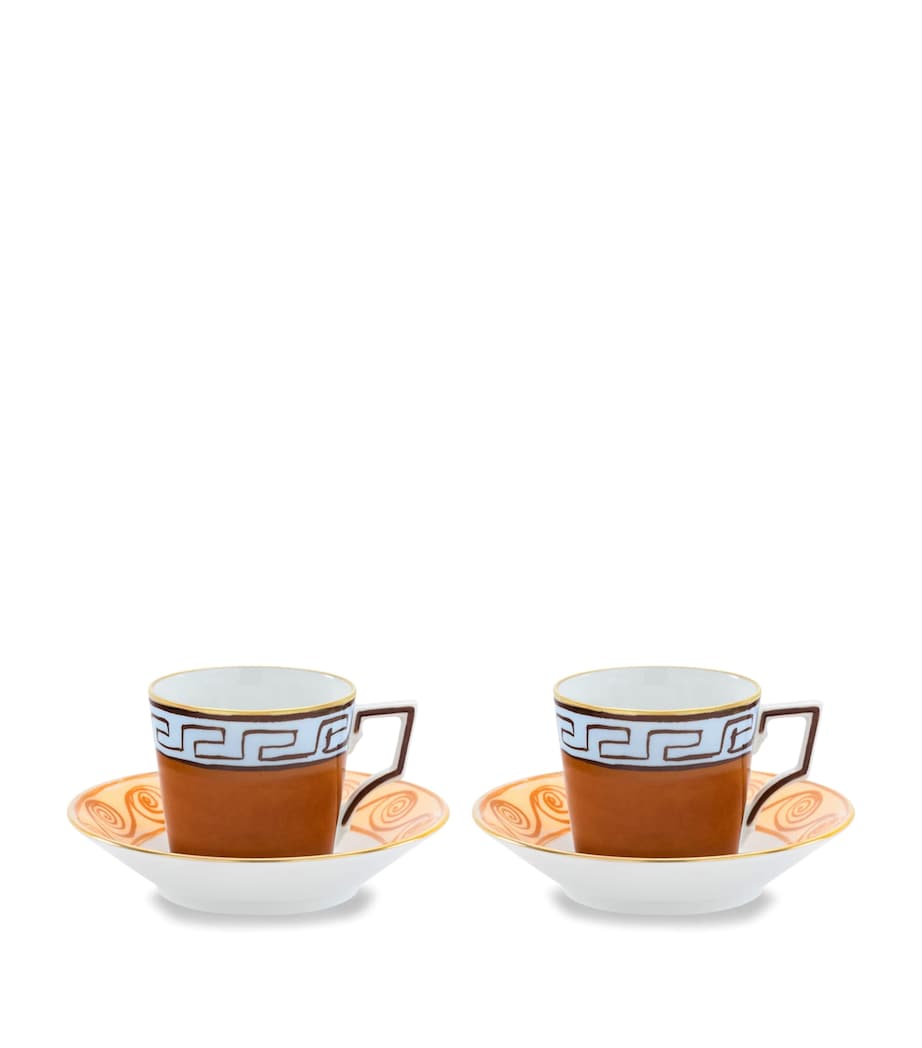 Set of 2 Porcelain Il Viaggio di Nettuno Coffee Cups and Saucers G00135001 Image 1