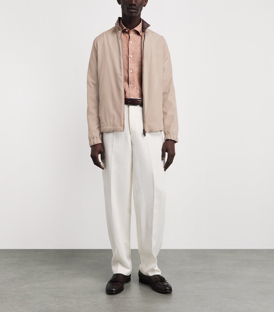 Fioroni Cashmere Mens Silk Bomber Jacket Ieam Avori Image 2