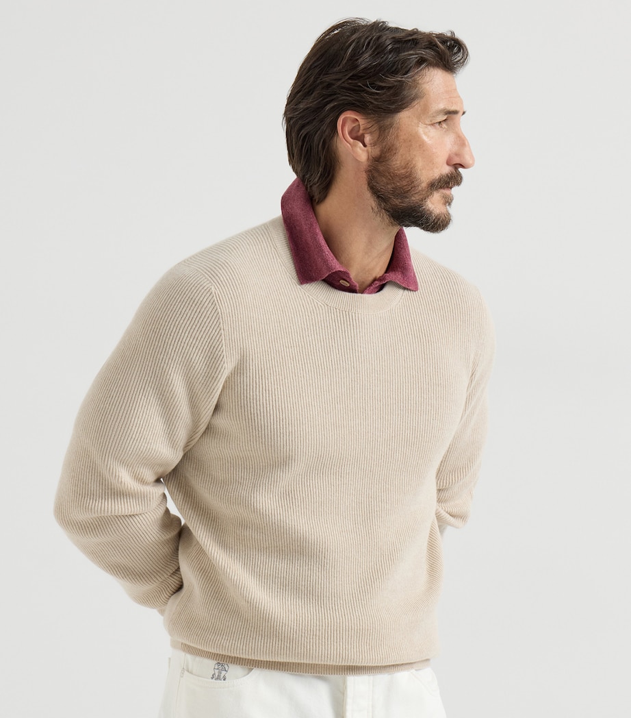 Brunello Cucinelli Mens Cashmere Ribbed Sweater Image 3