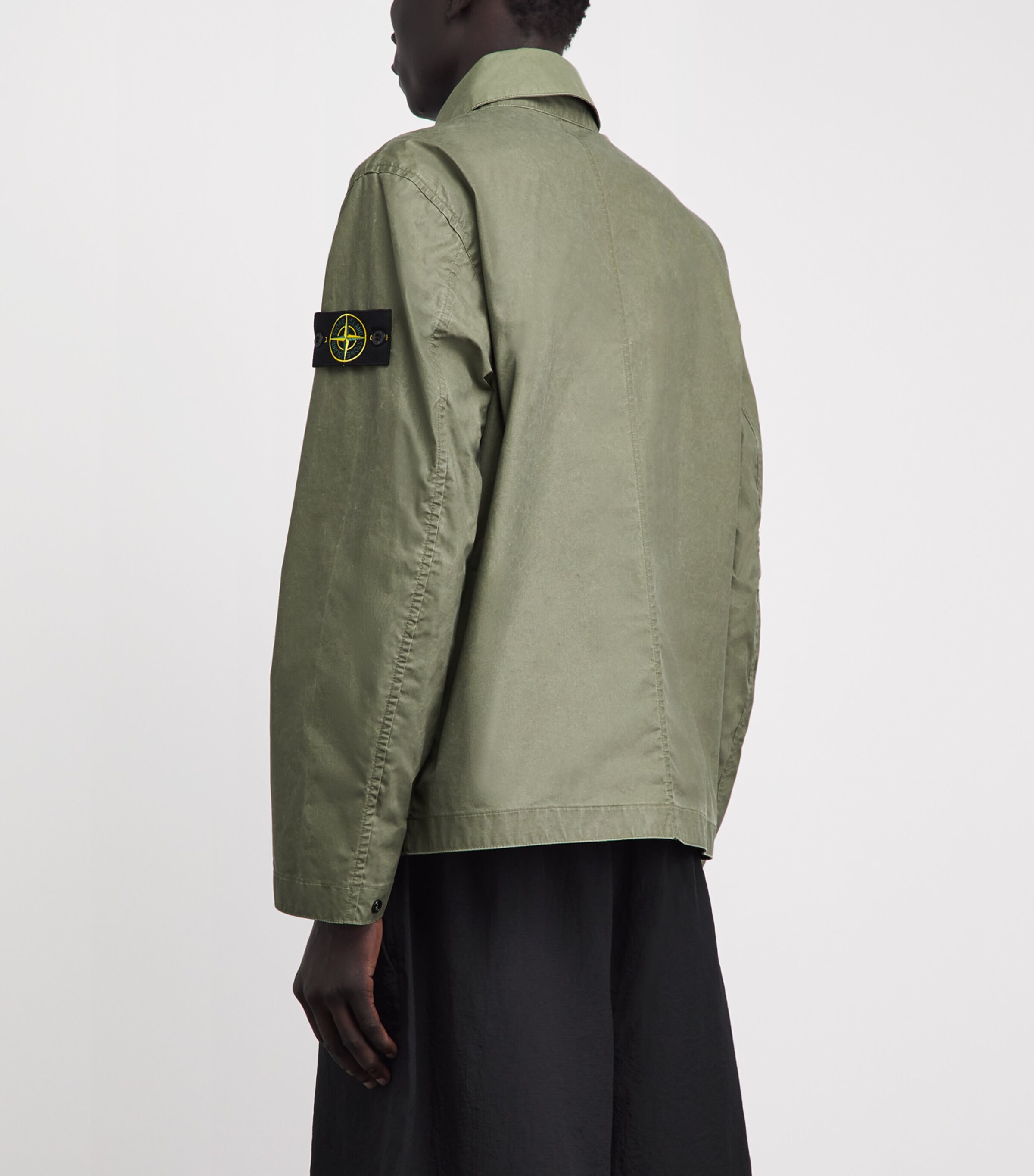 Stone Island Mens Waxed Canvas Coach Jacket Image 5