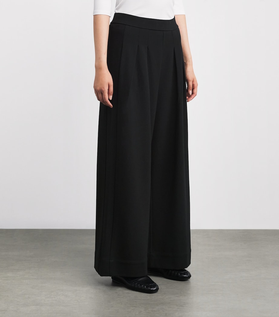 Jersey Wide-Leg Trousers BLACK Image 3