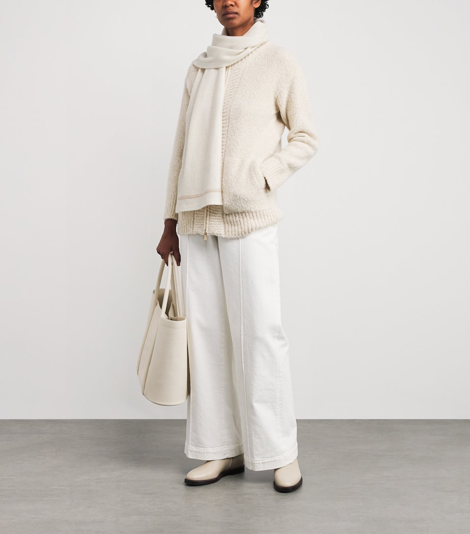 Wool-Cashmere Scarf BIANCO E BEIGE Image 2