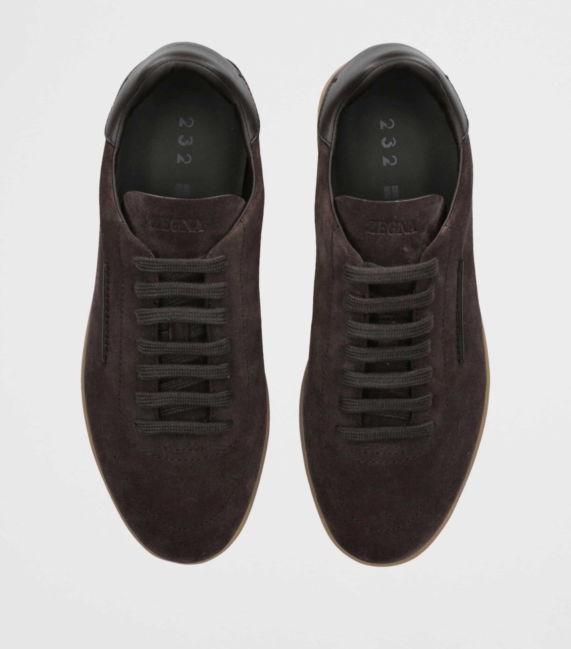 Zegna Mens Suede 232 Sneakers Dark Brown Image 4