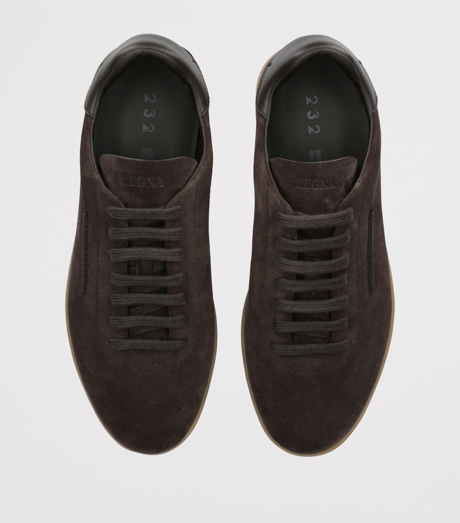 Zegna Mens Suede 232 Sneakers Dark Brown Image 4