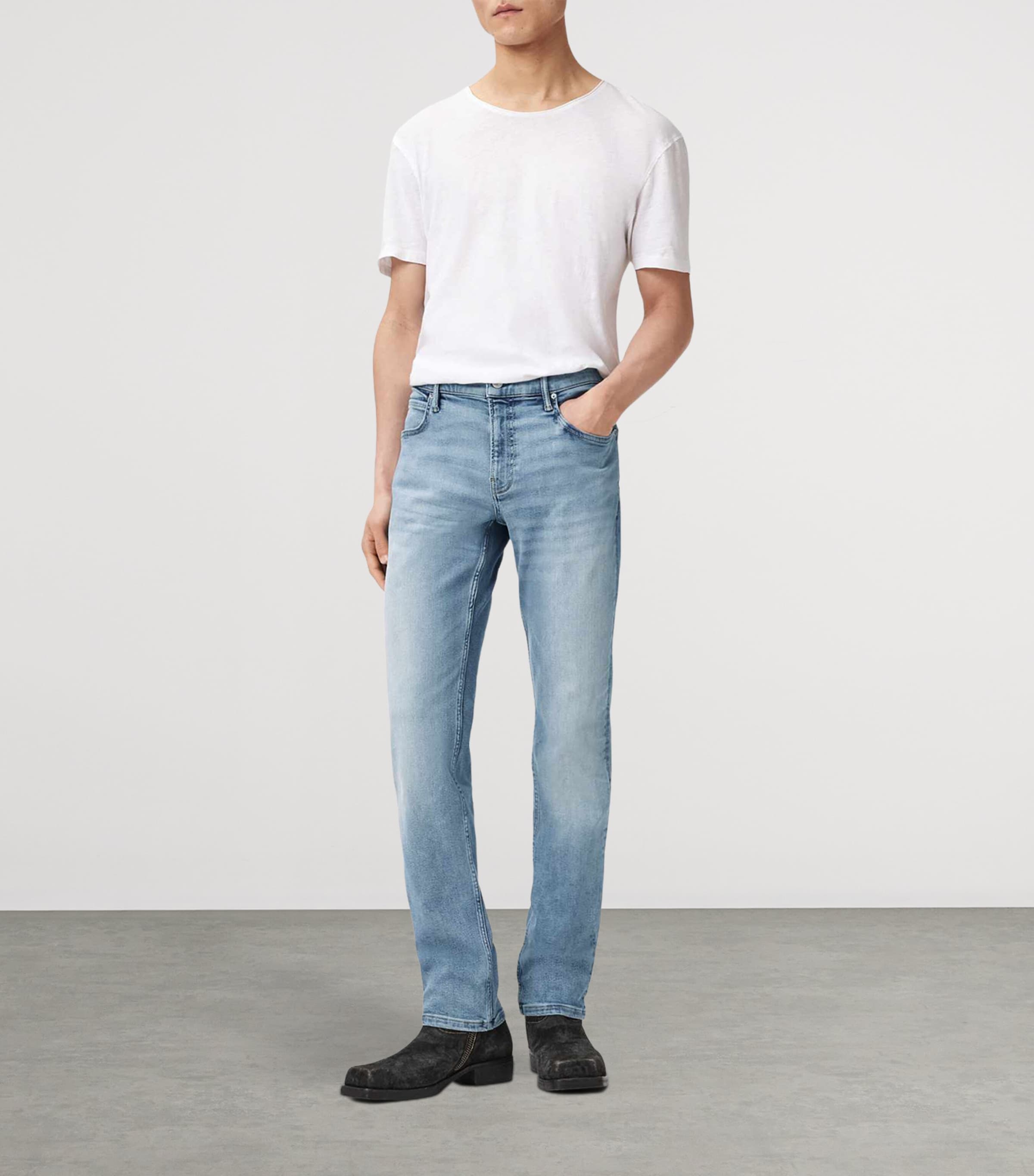 AllSaints Mens Sid Ultra Skinny Jeans Light Indigo Image 2