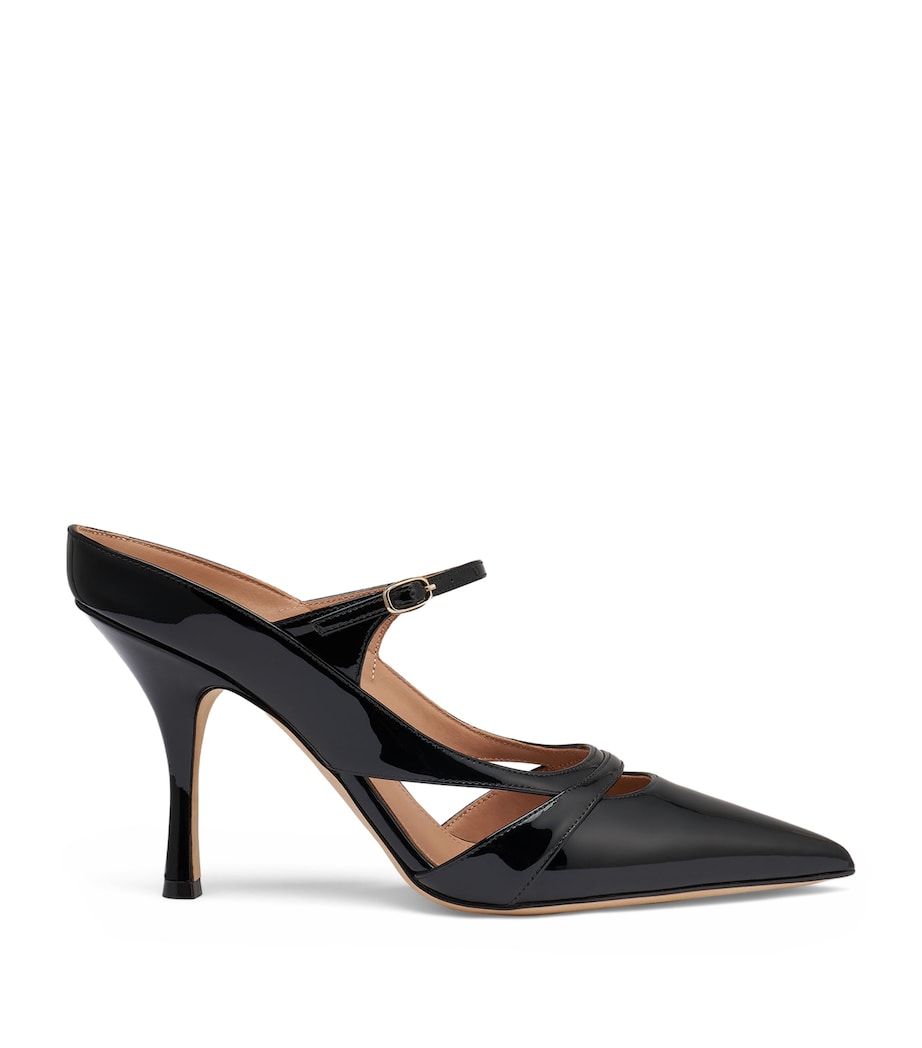Malone Souliers Patent Leather Patty Heeled Mules 90 Black Image 1