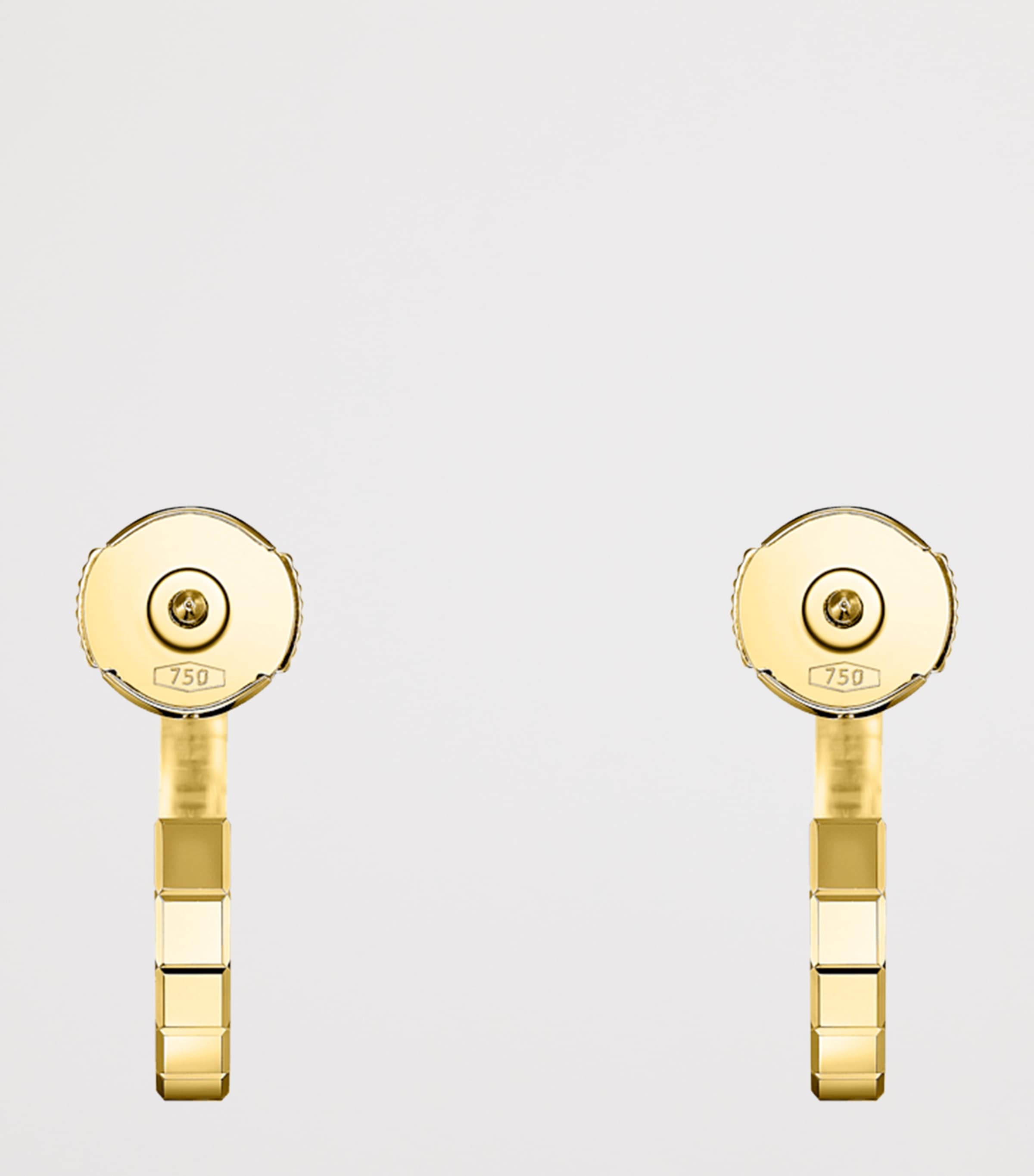 Small Yellow Gold Ice Cube Hoop Earrings 18K YELLOW GOLD Image 4