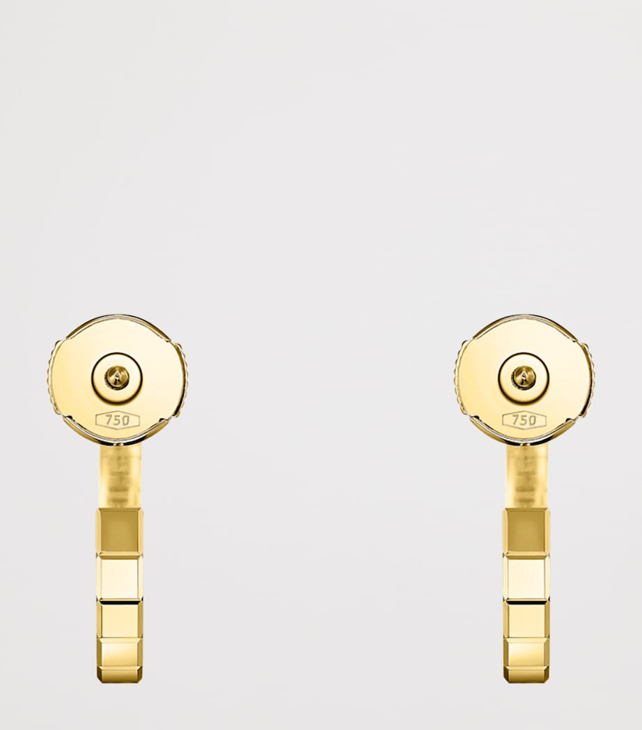 Small Yellow Gold Ice Cube Hoop Earrings 18K YELLOW GOLD Image 4