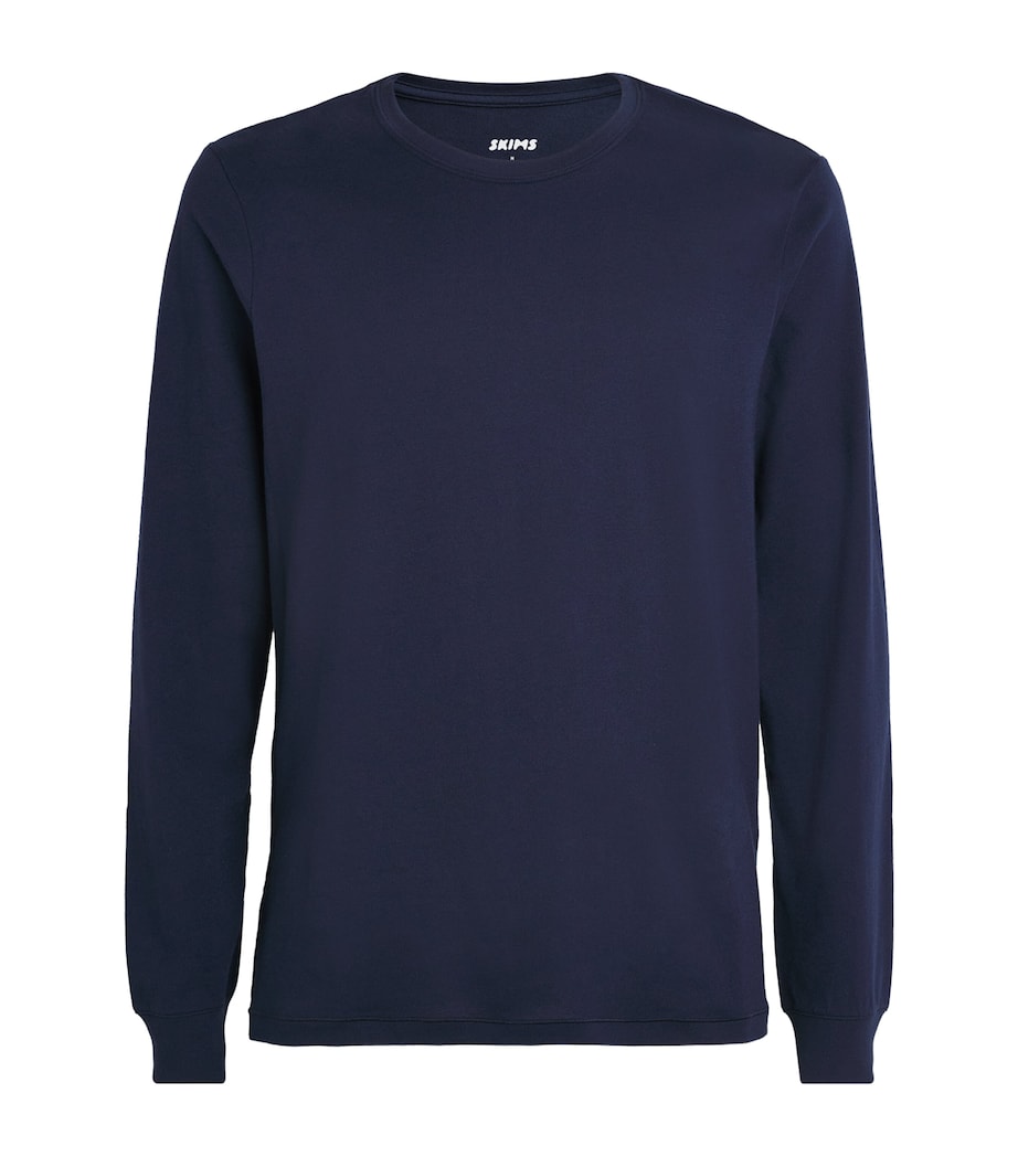 Cotton Long-Sleeve T-Shirt NAVY Image 1