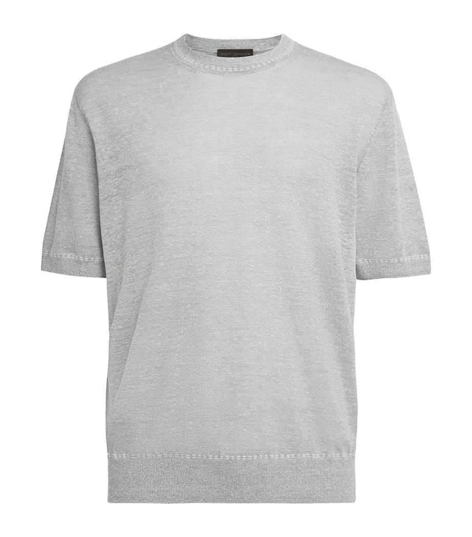 Brett Johnson Mens Linen-Silk T-Shirt Cypress Image 1