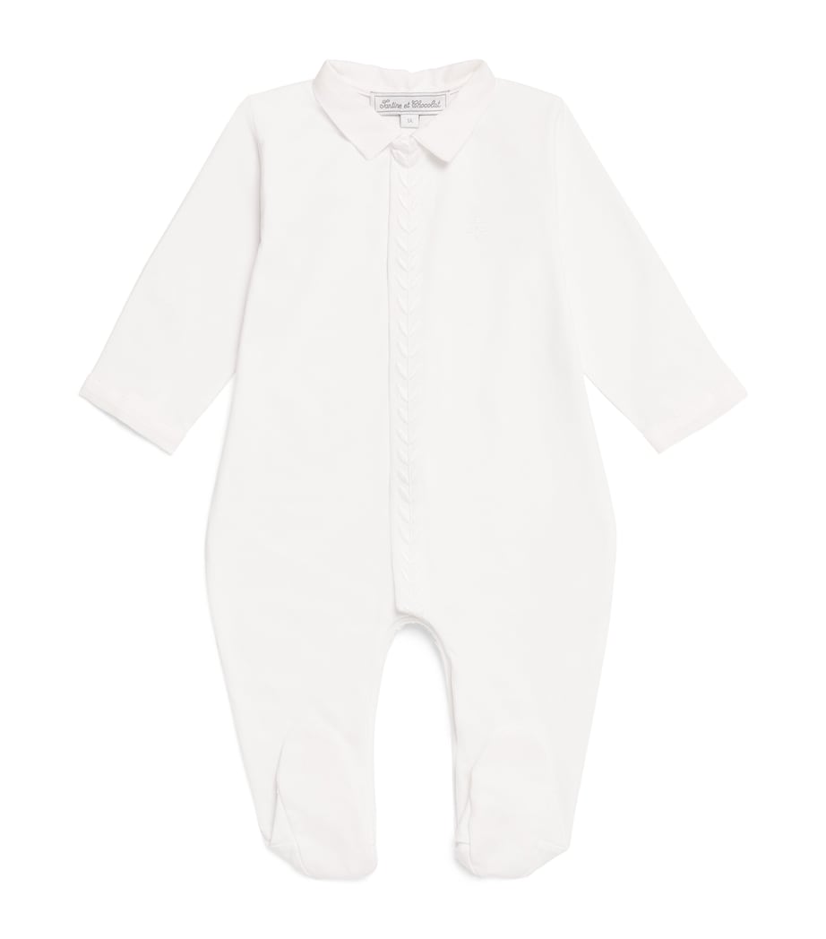 Cotton Embroidered All-In-One (0 Months - 2 Years) 01BLANC Image 1