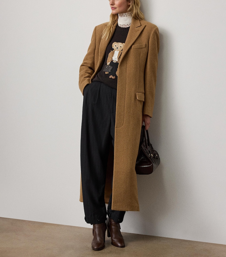 Cashmere Fall Polo Bear Sweater DARK BROWN Image 2