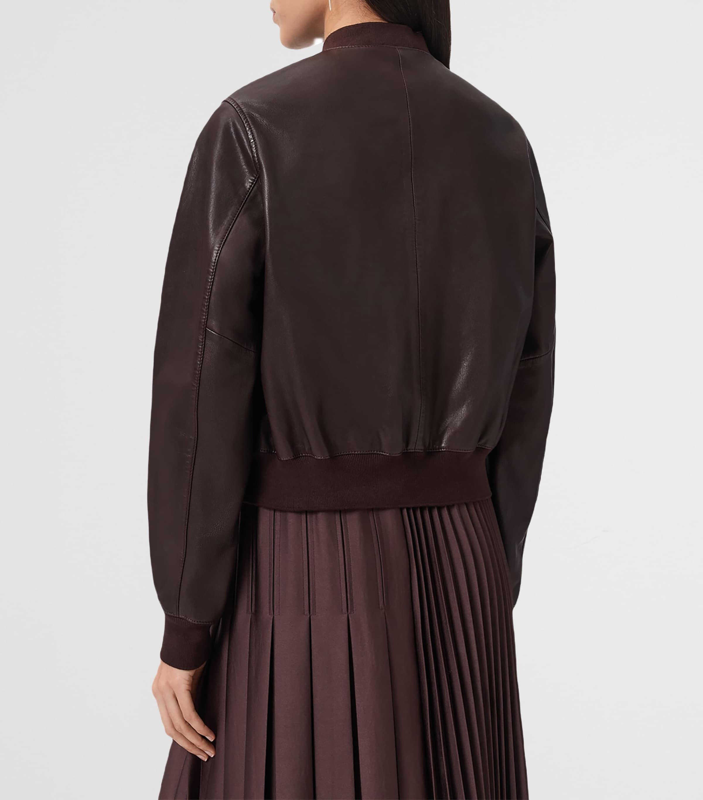 Leather Orten Bomber Jacket OXBLOOD RED Image 6