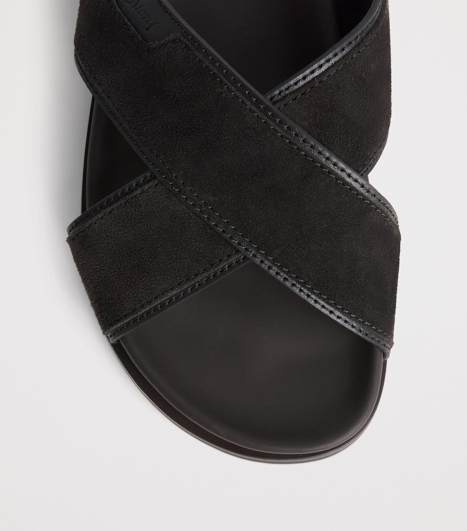 Brioni Suede Crossover Slides Image 5