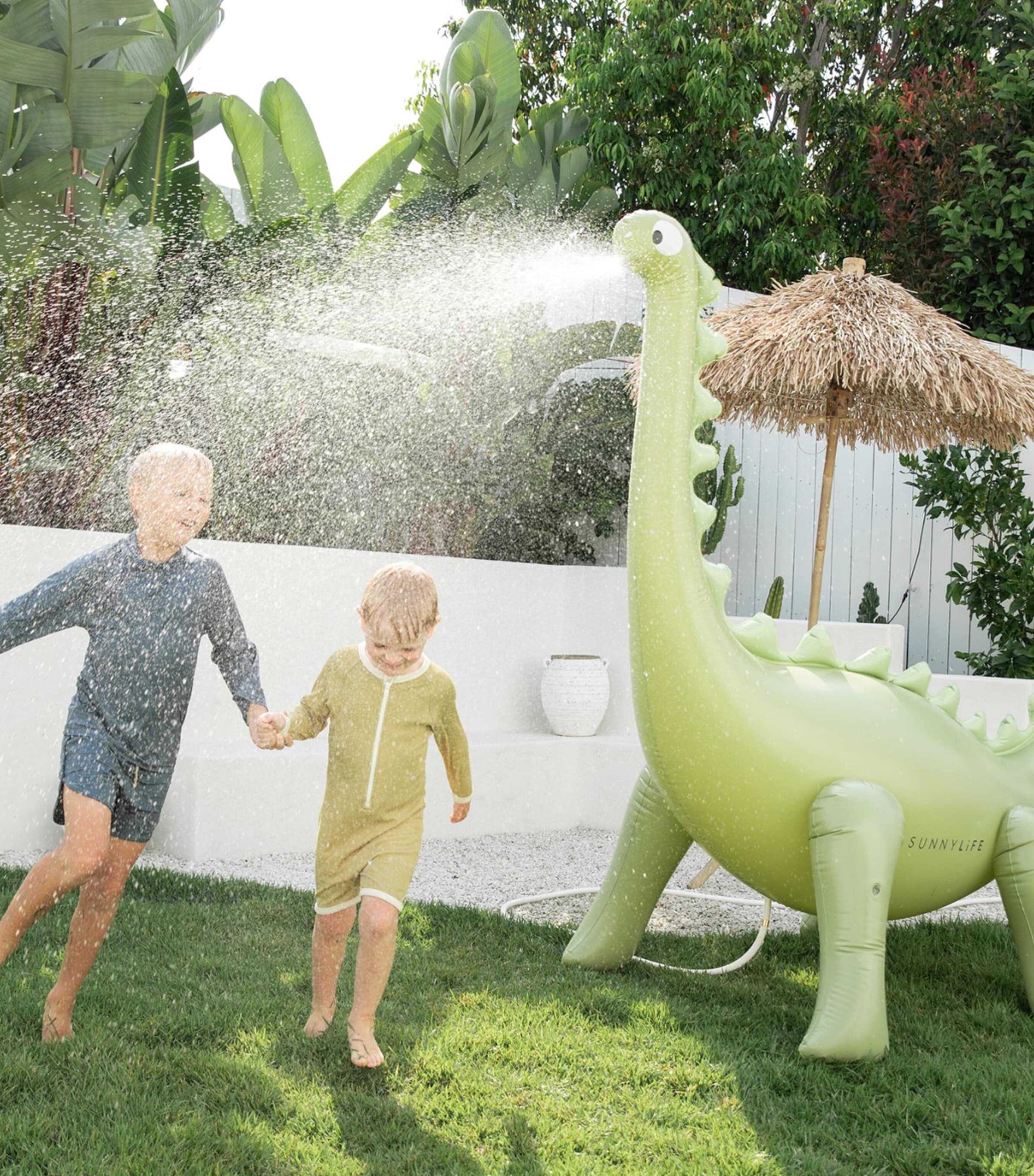 Sunnylife Kids Inflatable Into The Wild Giant Dino Sprinkler Khaki Image 2