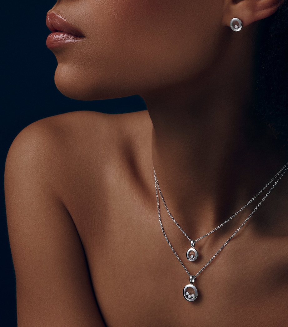 White Gold and Diamond Happy Diamonds Icons Pendant Necklace 18K WHITE GOLD Image 5