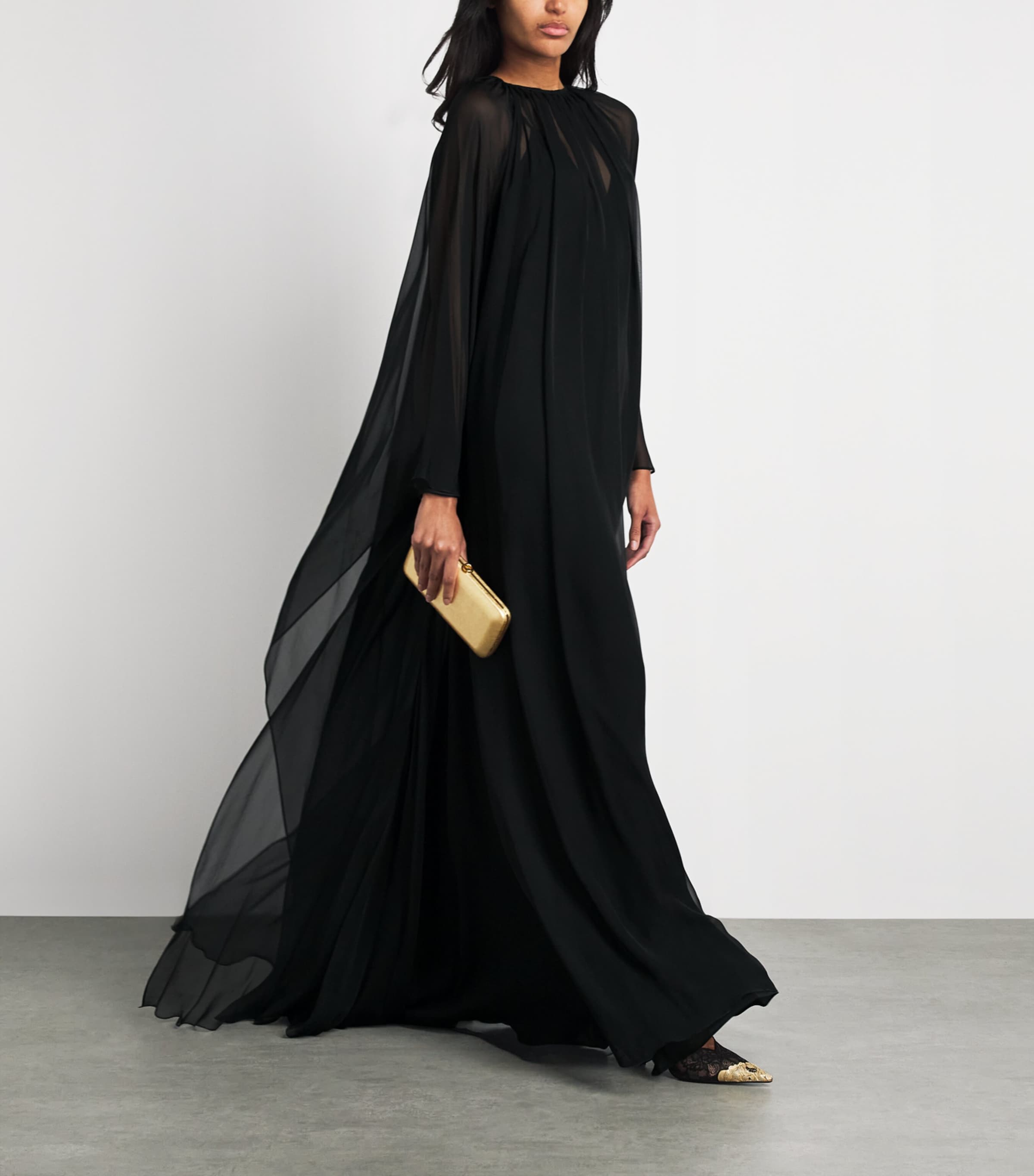 Zuhair Murad Womens Silk Kaftan Gown Black Image 2