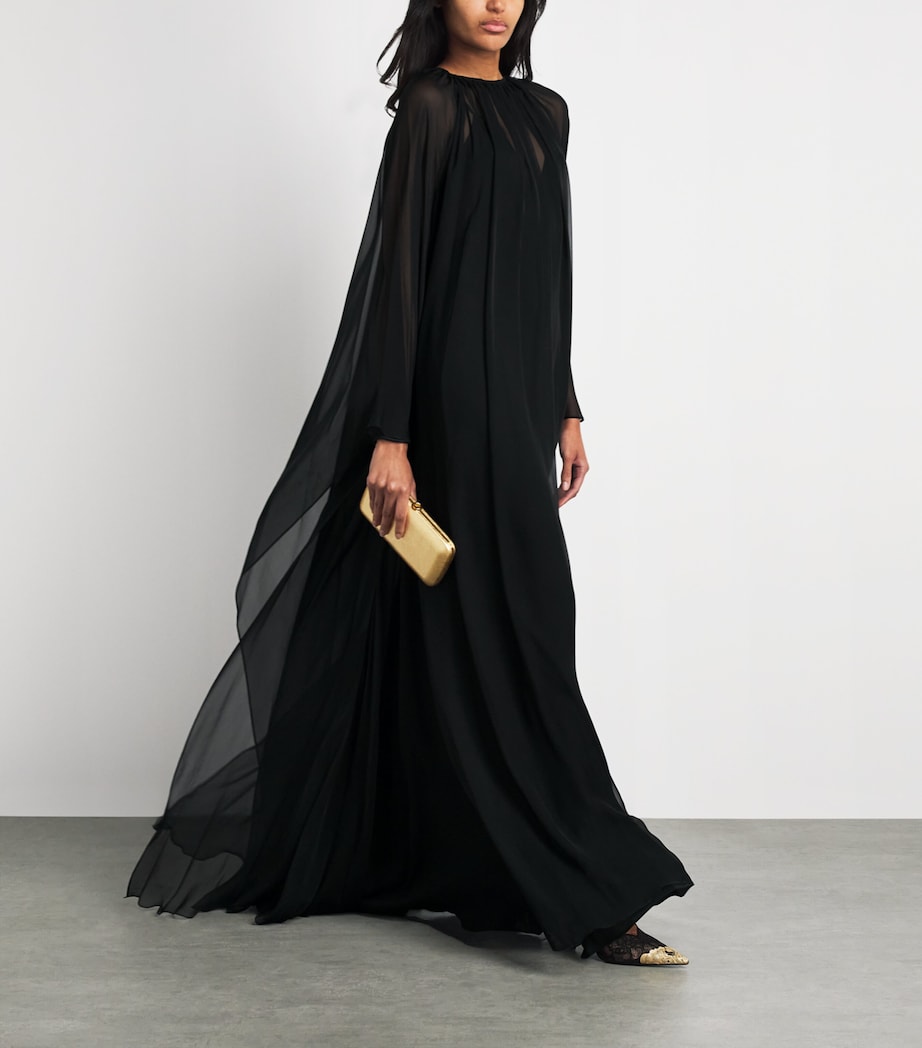 Zuhair Murad Womens Silk Kaftan Gown Black Image 2