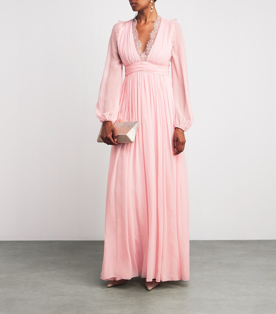 Silk Lace-Trim Maxi Dress 4504 QUARTZ ROSE Image 2