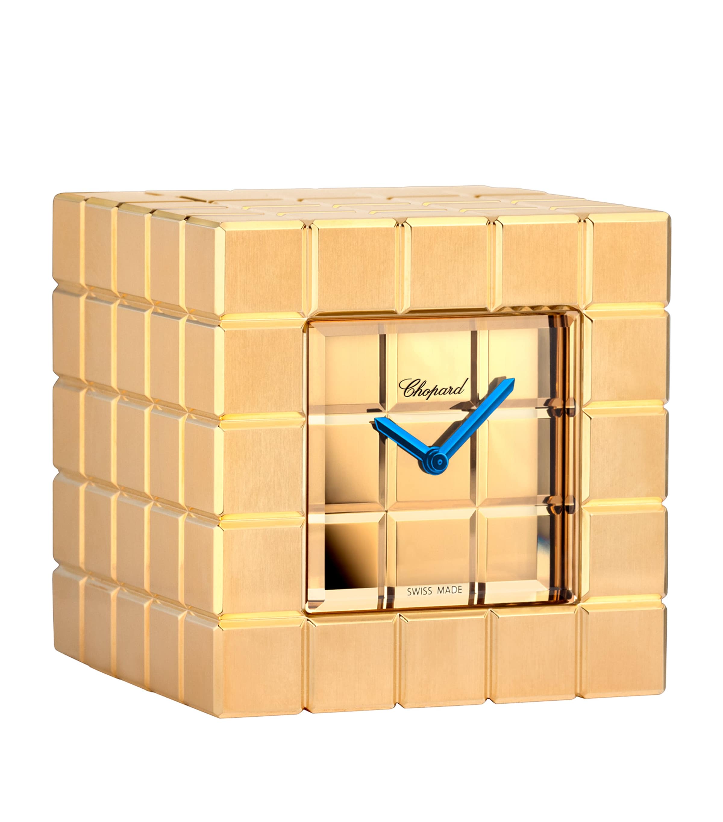 Chopard Ice Cube Table Clock In Gold